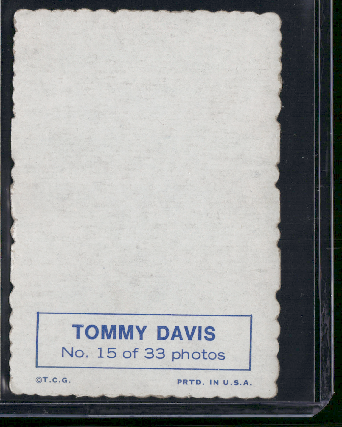 1969 Deckle TOMMY DAVIS #15 Surface Dents (Good)