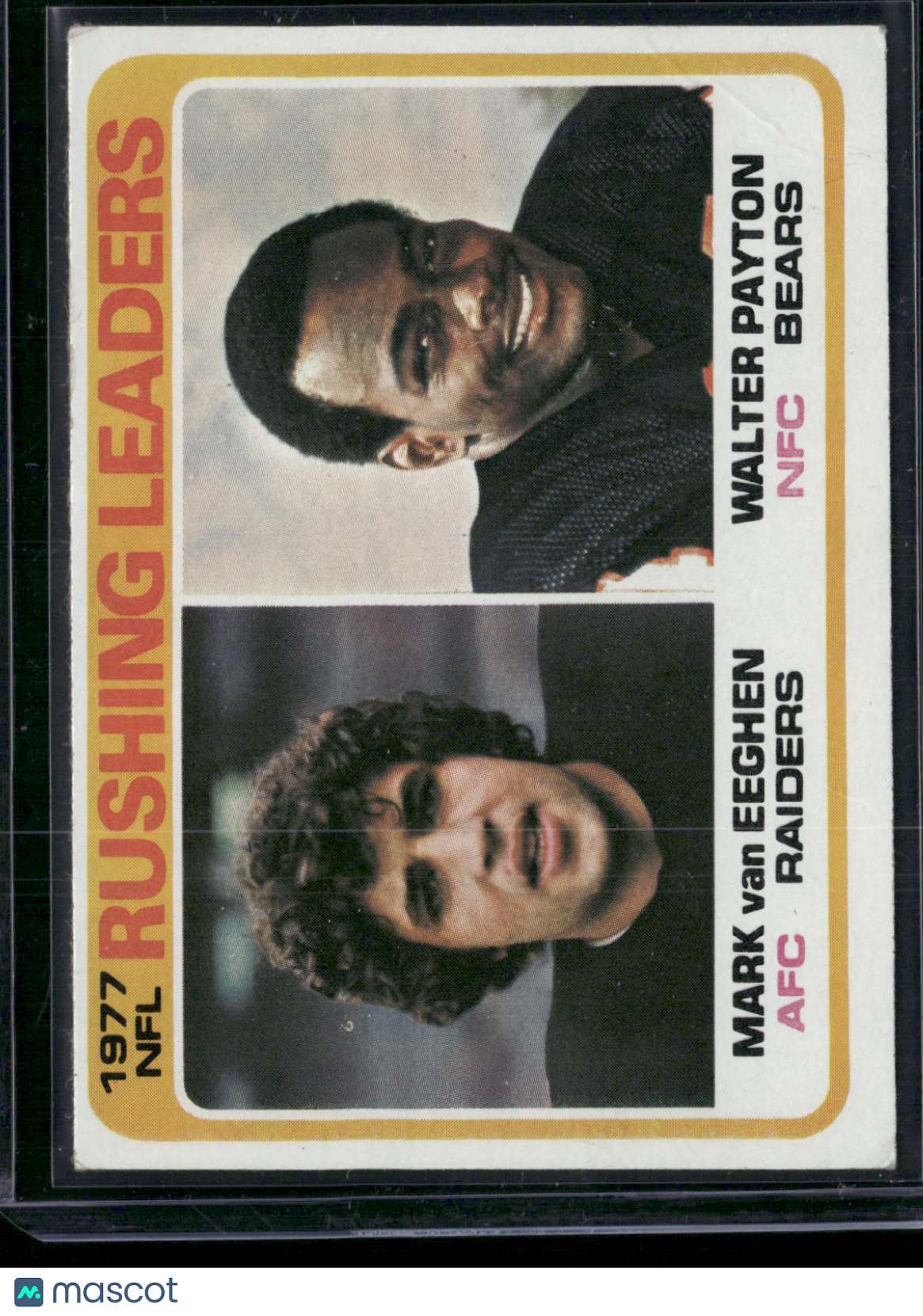 1978 Topps WALTER PAYTON/MARK VAN EEGHEN #33 1977 NFL Rushing Leaders (VG/EX)