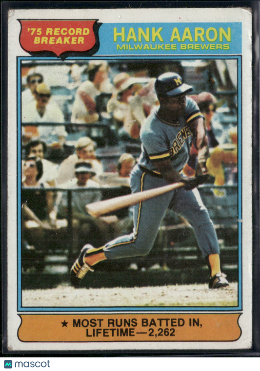 1976 Topps HANK AARON #1 75 Record Breaker (VG)