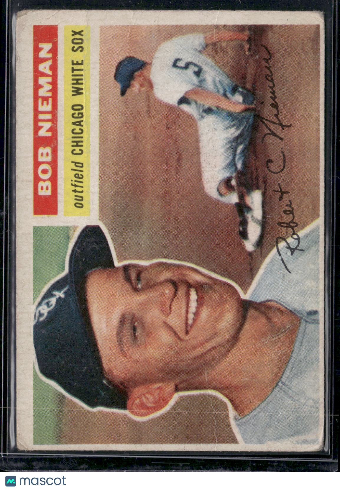 1956 Topps BOB NIEMAN #267 Crease Wrinkling