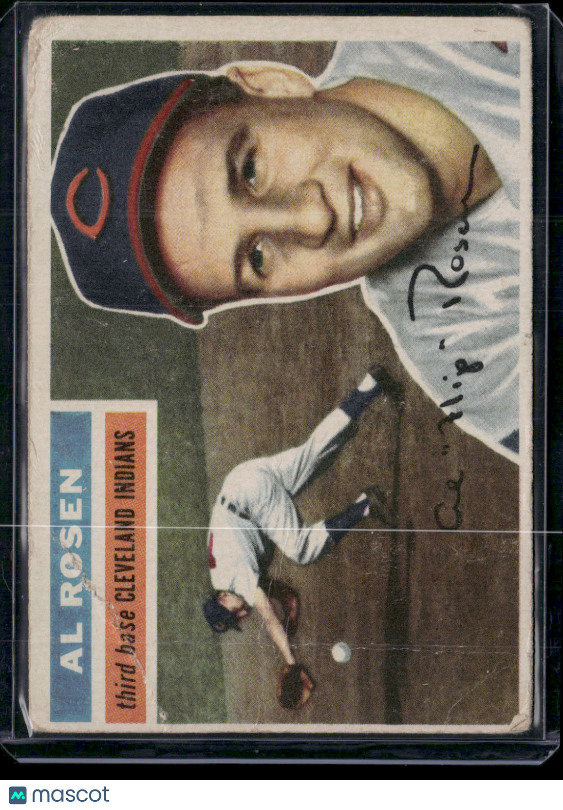 1956 Topps AL ROSEN #35 Creases