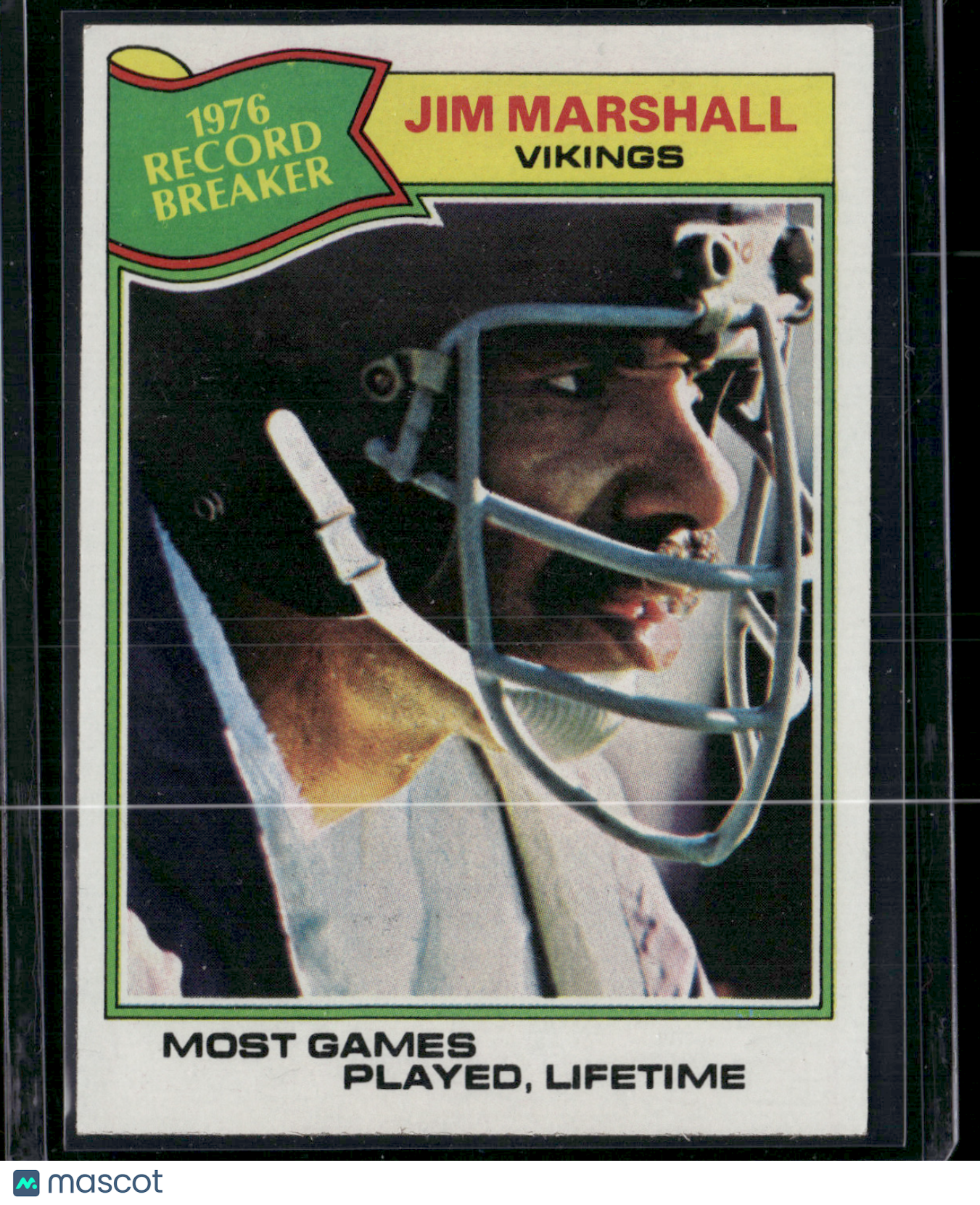 1977 Topps JIM MARSHALL #452 1977 Record Breaker (EX/MT)