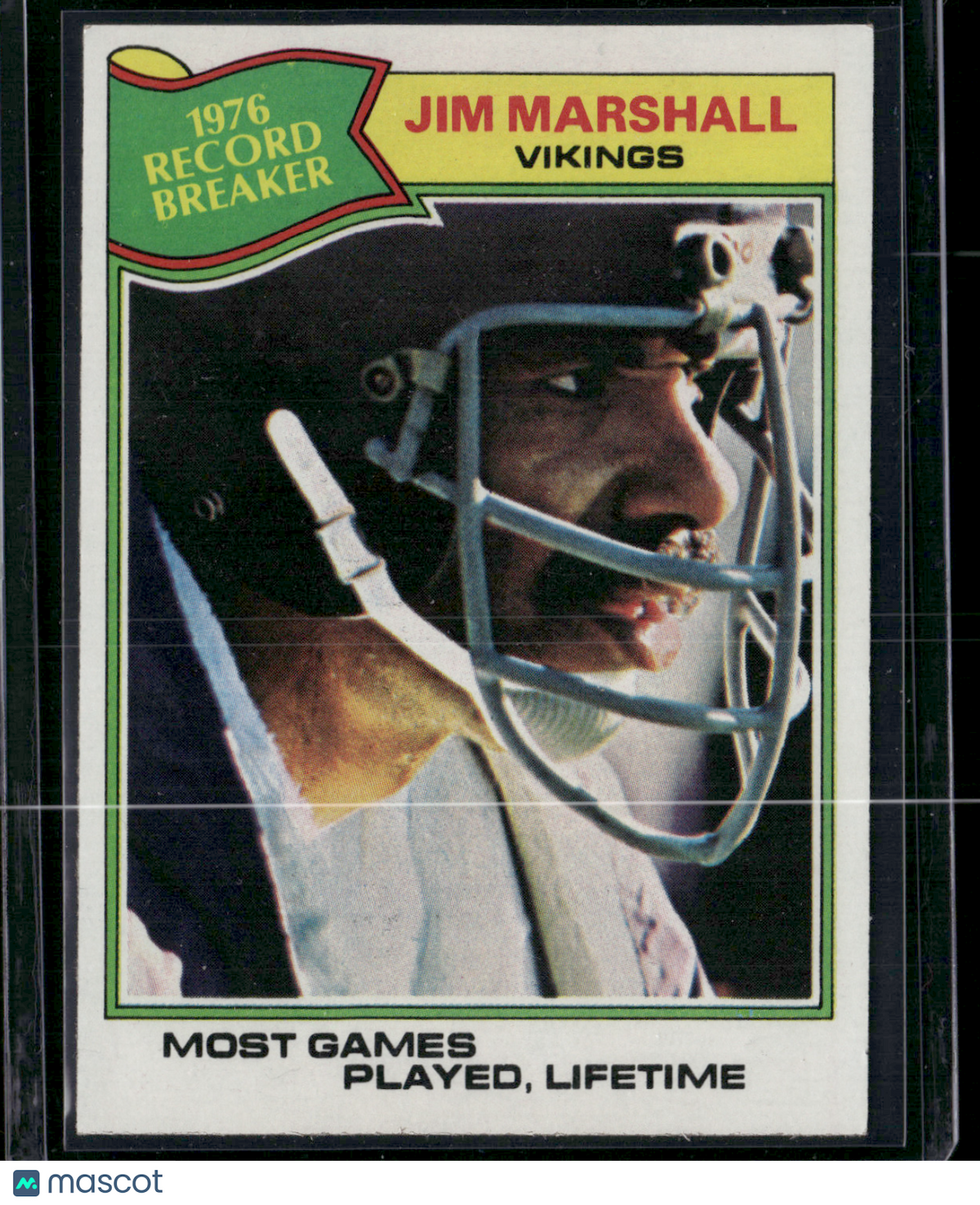 1977 Topps JIM MARSHALL #452 1977 Record Breaker (EX/MT)