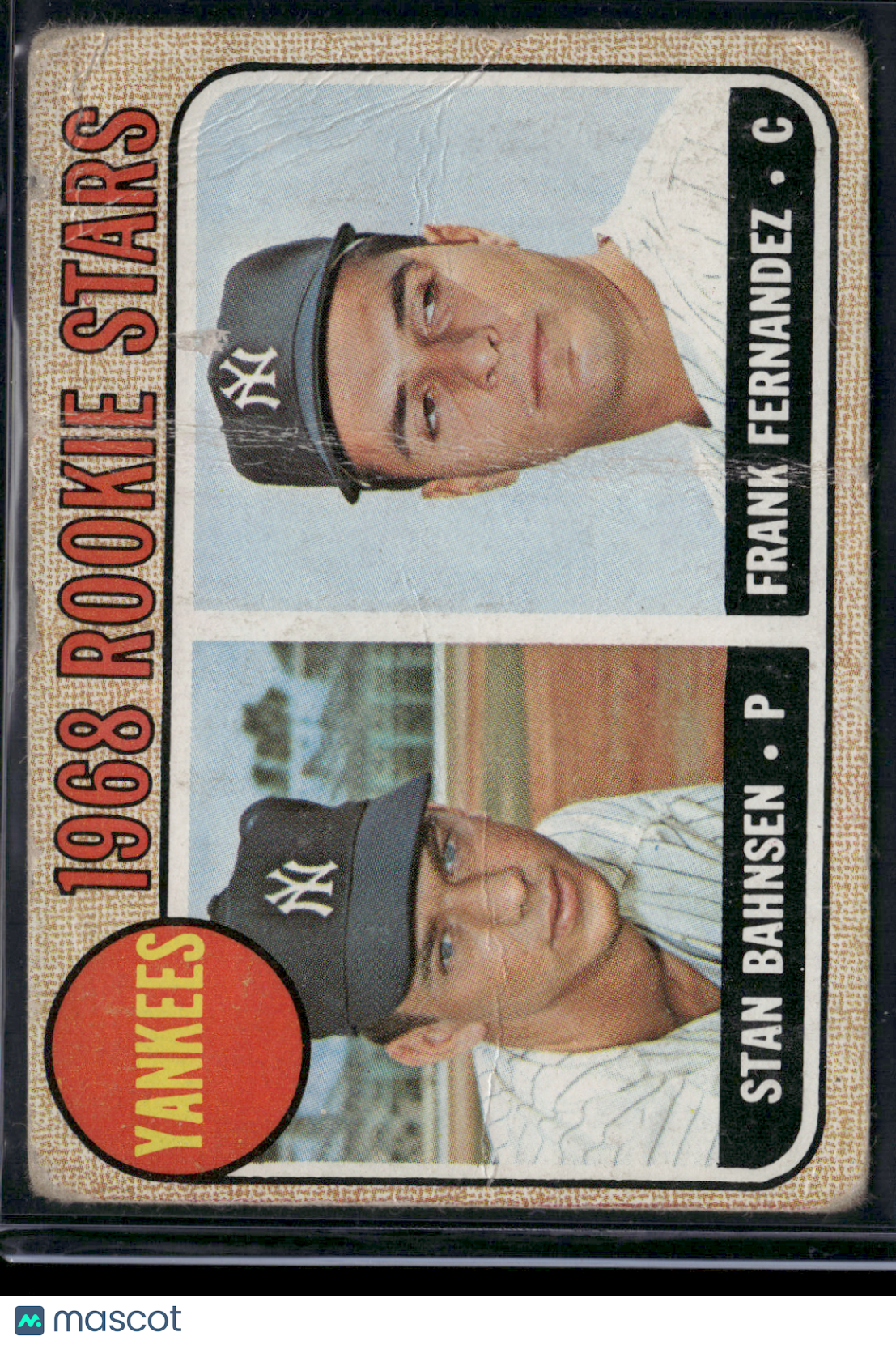 1968 Topps STAN BAHNSEN/FRANK FERNANDEZ #214 1968 Yankees Rookie Stars (Poor)