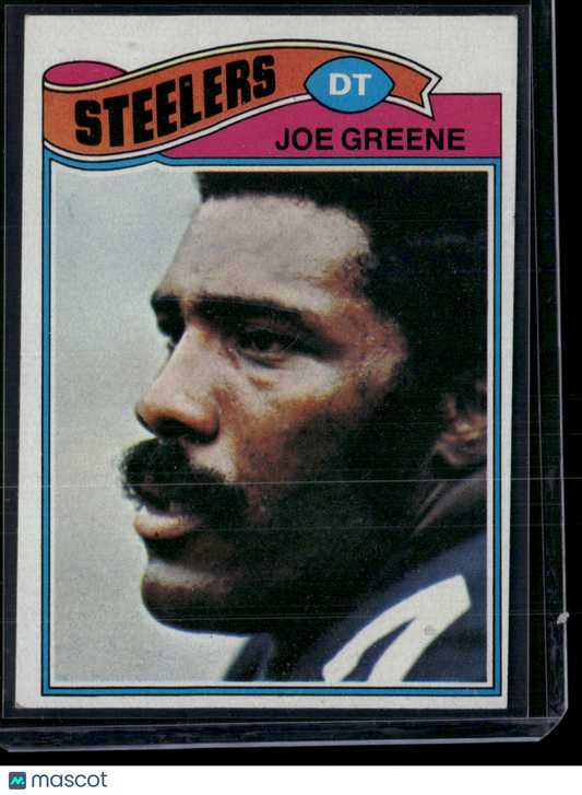 1977 Topps JOE GREENE #405 Stain on Back Grain Raise Light Scratch (VG/EX)
