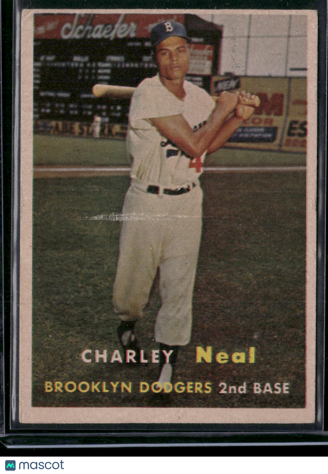 1957 Topps CHARLEY NEAL #242 scratches Scuff