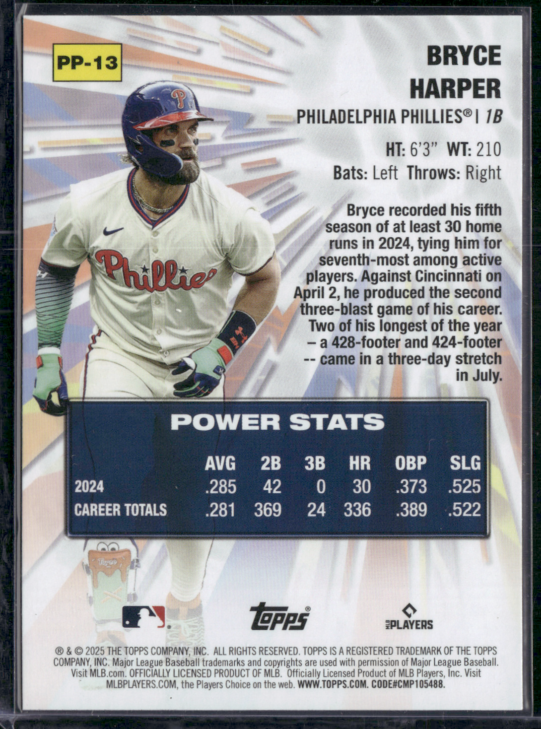 2025 Topps BRYCE HARPER #PP-13 POWER PLAYERS
