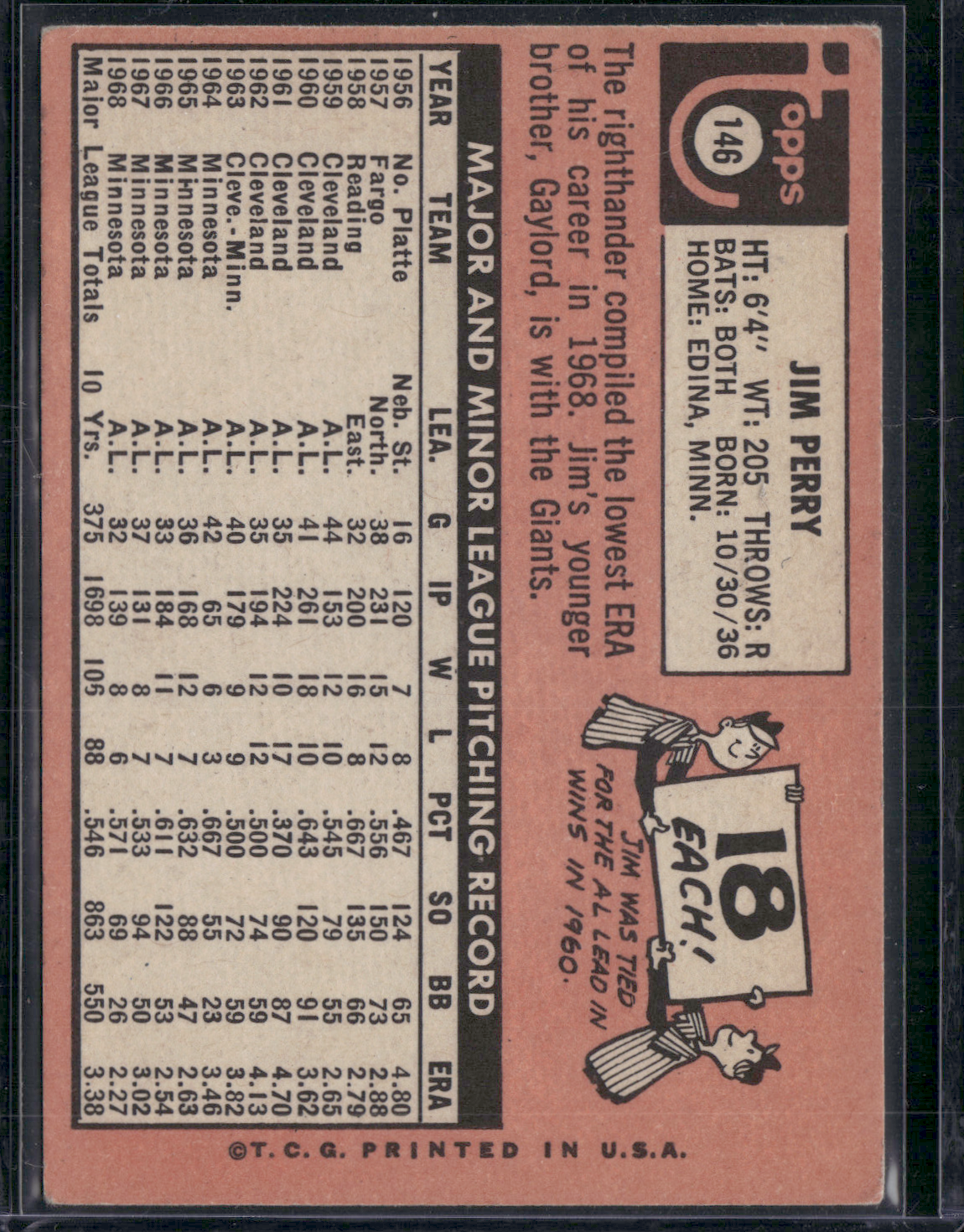 1969 Topps JIM PERRY #146