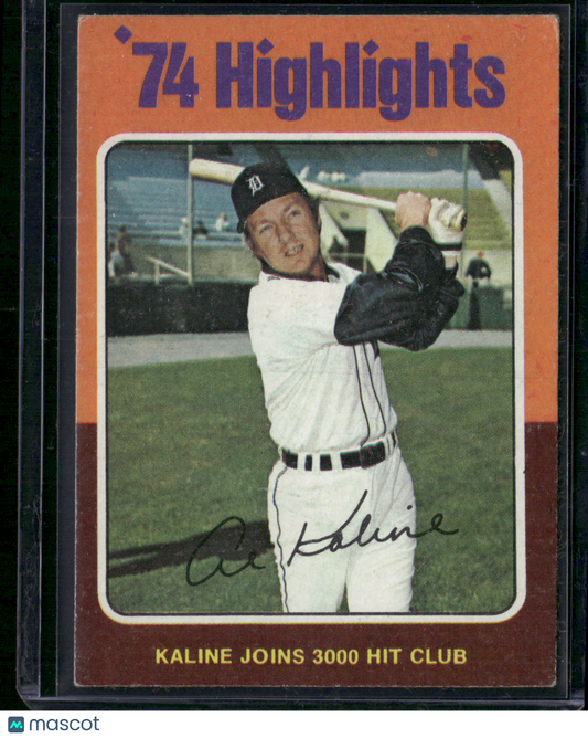 1975 Topps AL KALINE #4 74 Highlights (VG)