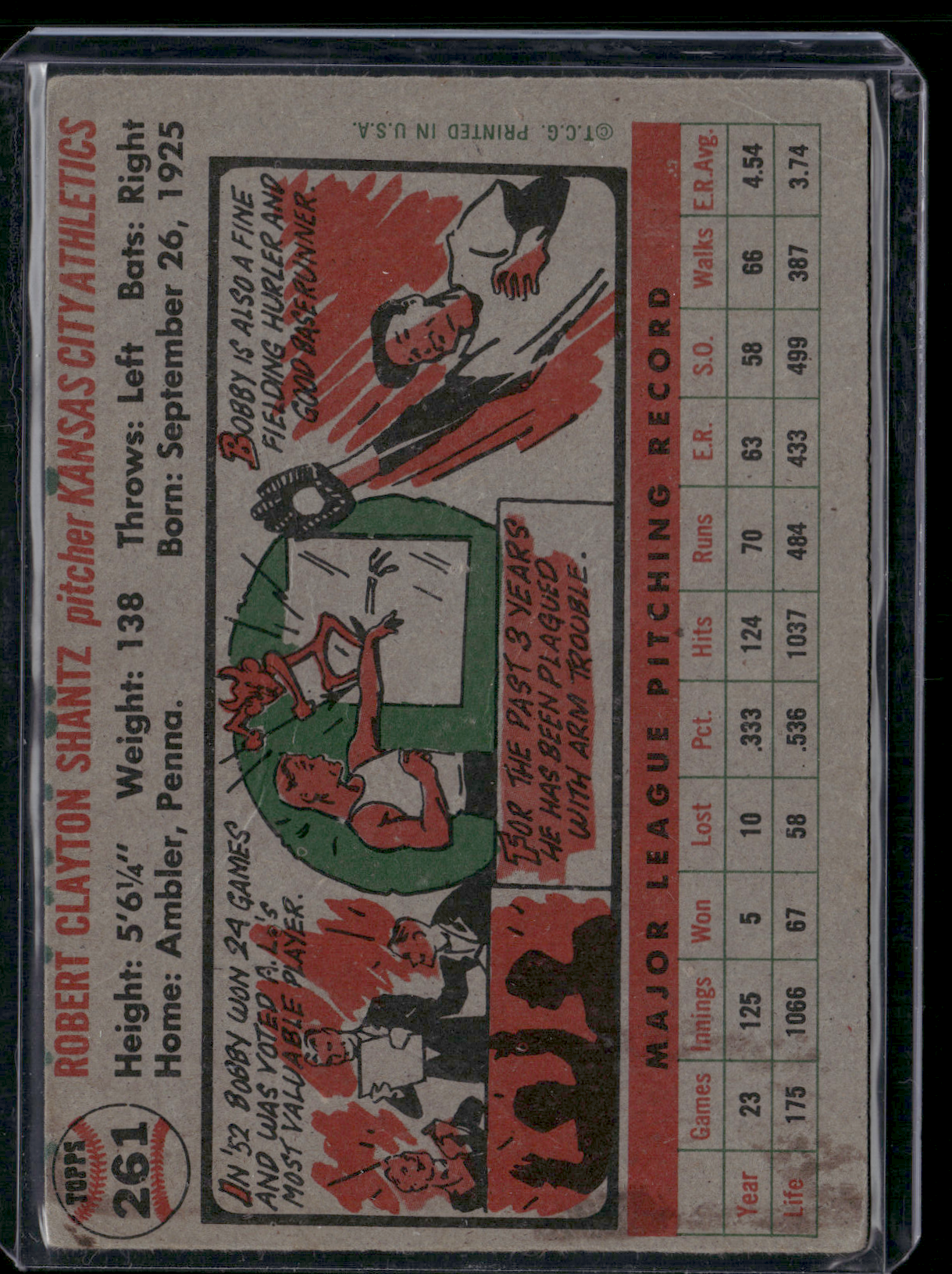 1956 Topps BOBBY SHANTZ #261