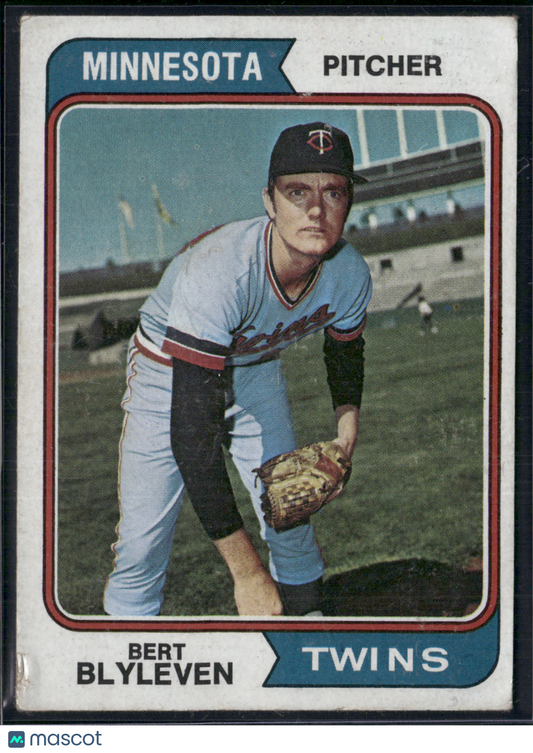 1974 Topps BERT BLYLEVEN #98 Corner Crush (VG)