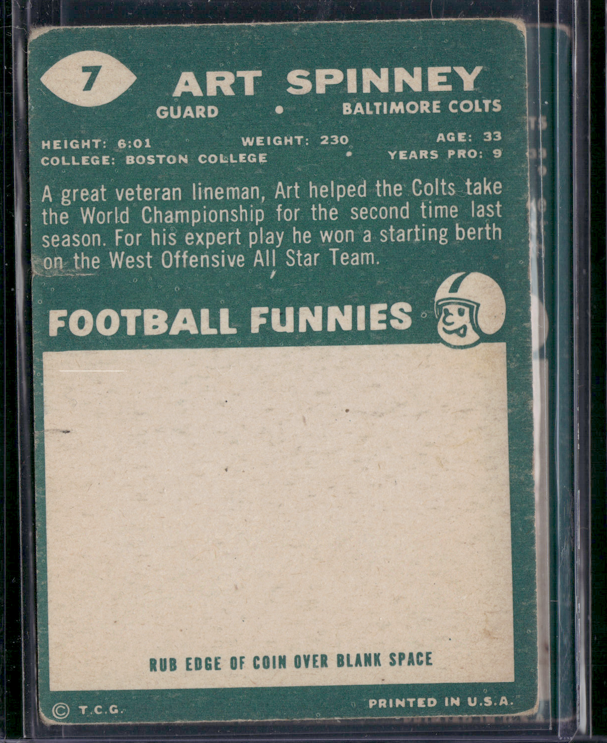 1960 Topps ART SPINNEY #7