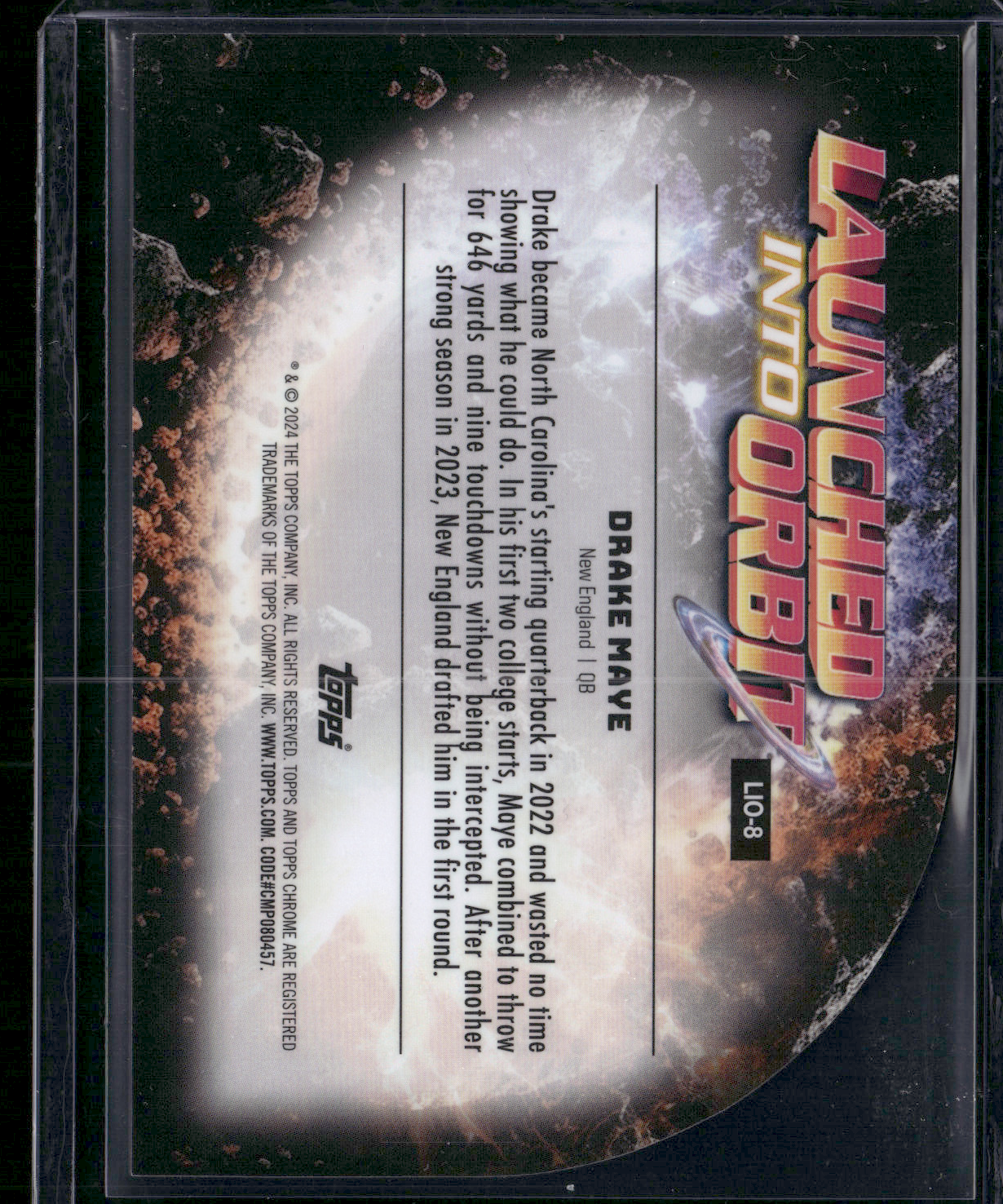 2024 Topps Cosmic Chrome DRAKE MAYE #LIO-8 Launched Into Orbit Rookie RC