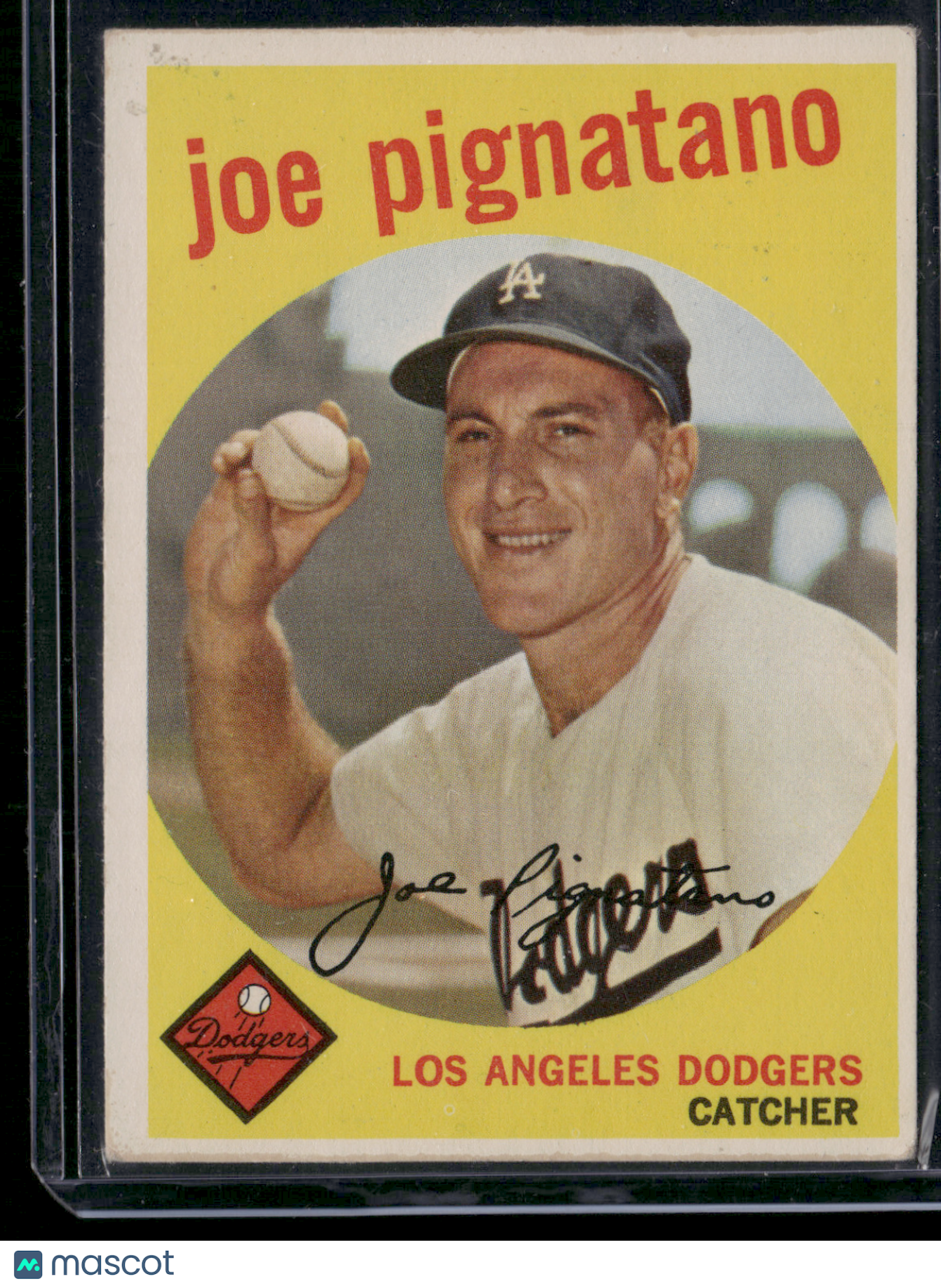 1959 Topps JOE PIGNATANO #16 Staining on back (VG)