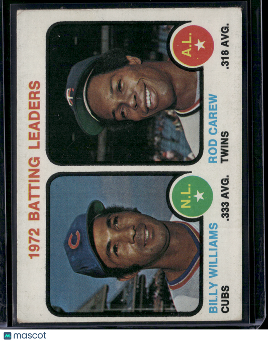 1973 Topps BILLY WILLIAMS/ROD CAREW #61 1972 Batting Leaders (VG)