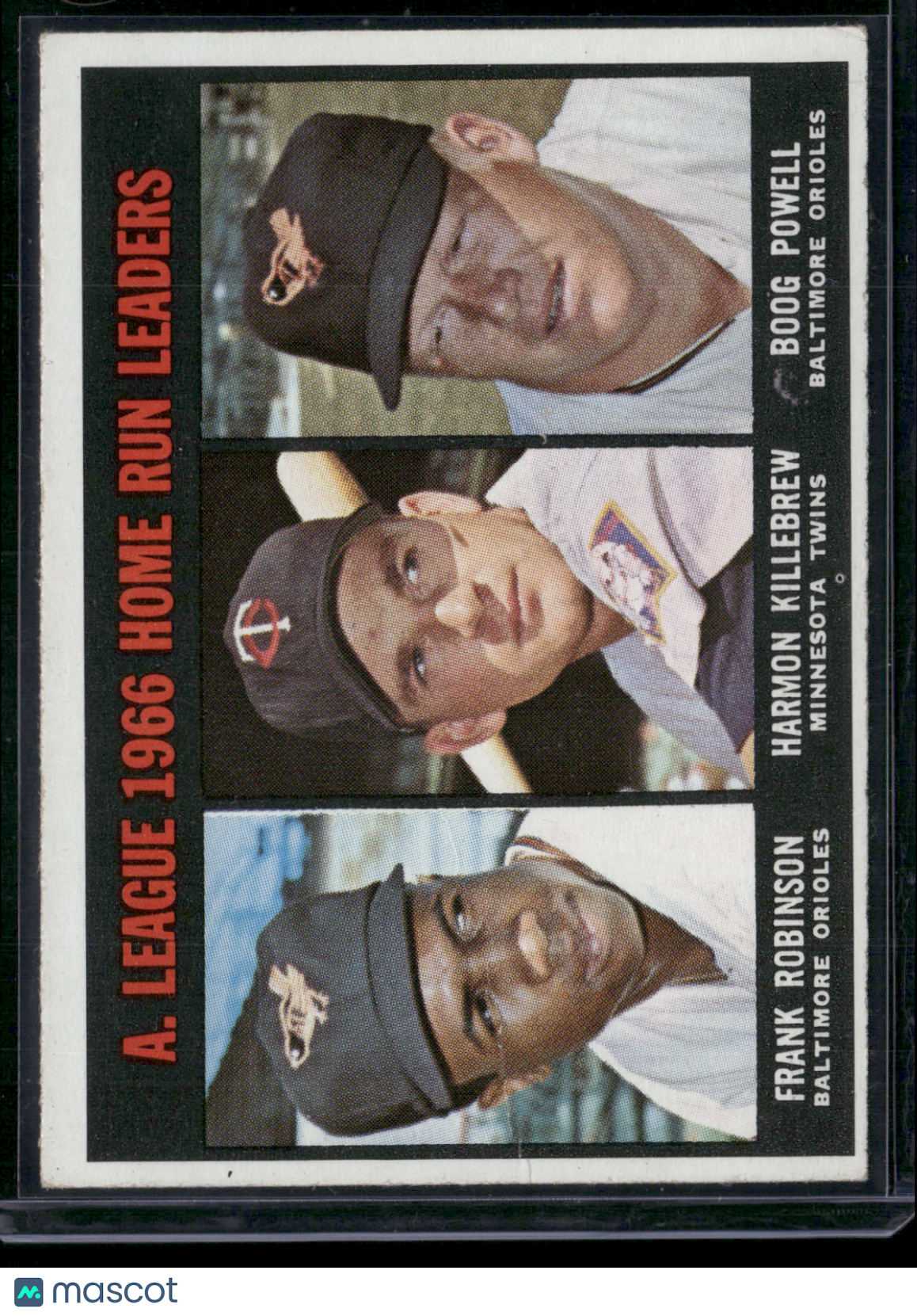 1967 Topps FRANK ROBINSON/KILLEBREW/POWELL #243 1966 AL HR Leaders(Good-VG)