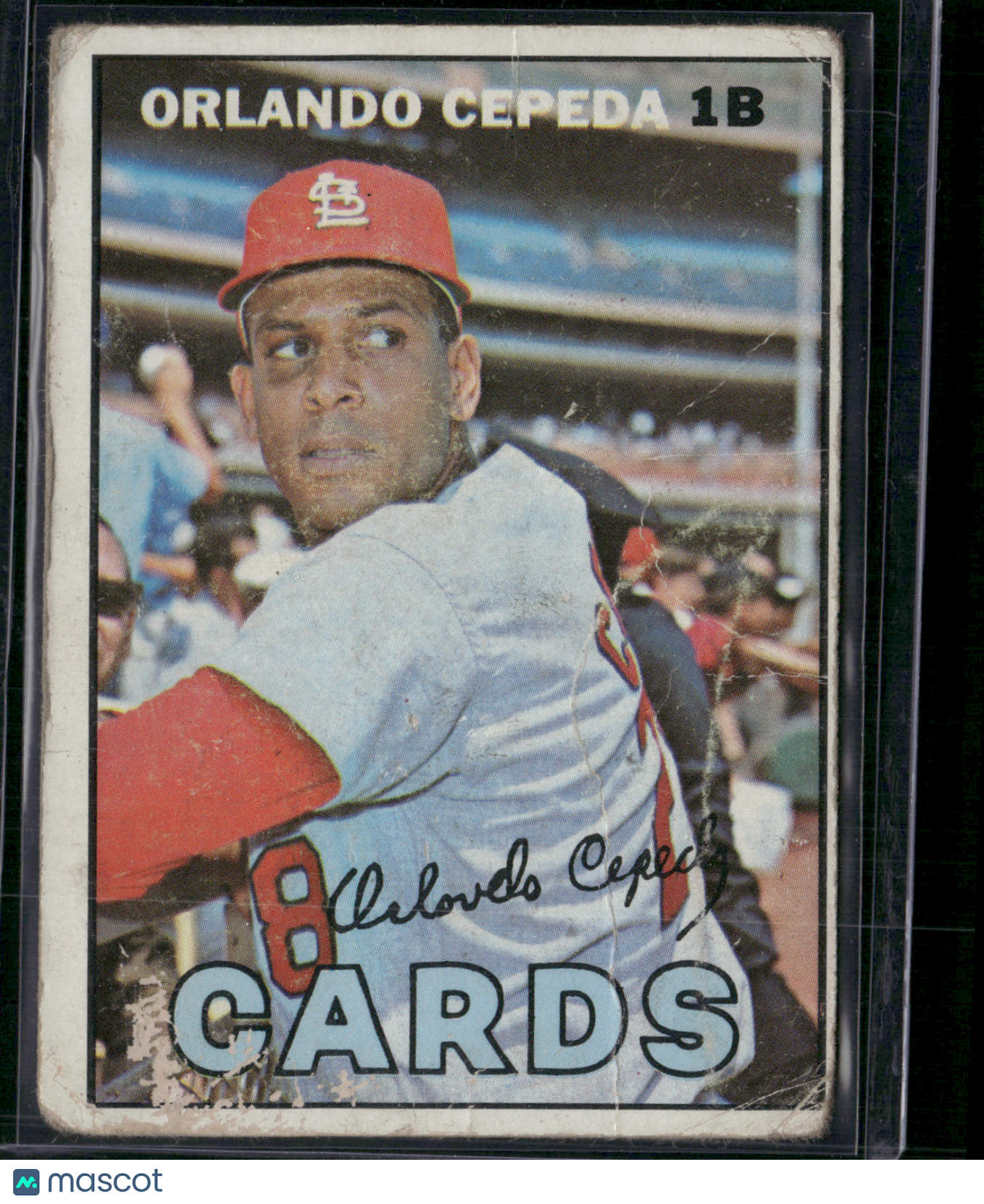 1967 Topps ORLANDO CEPEDA #20 Toning Wrinkles (Good-VG)