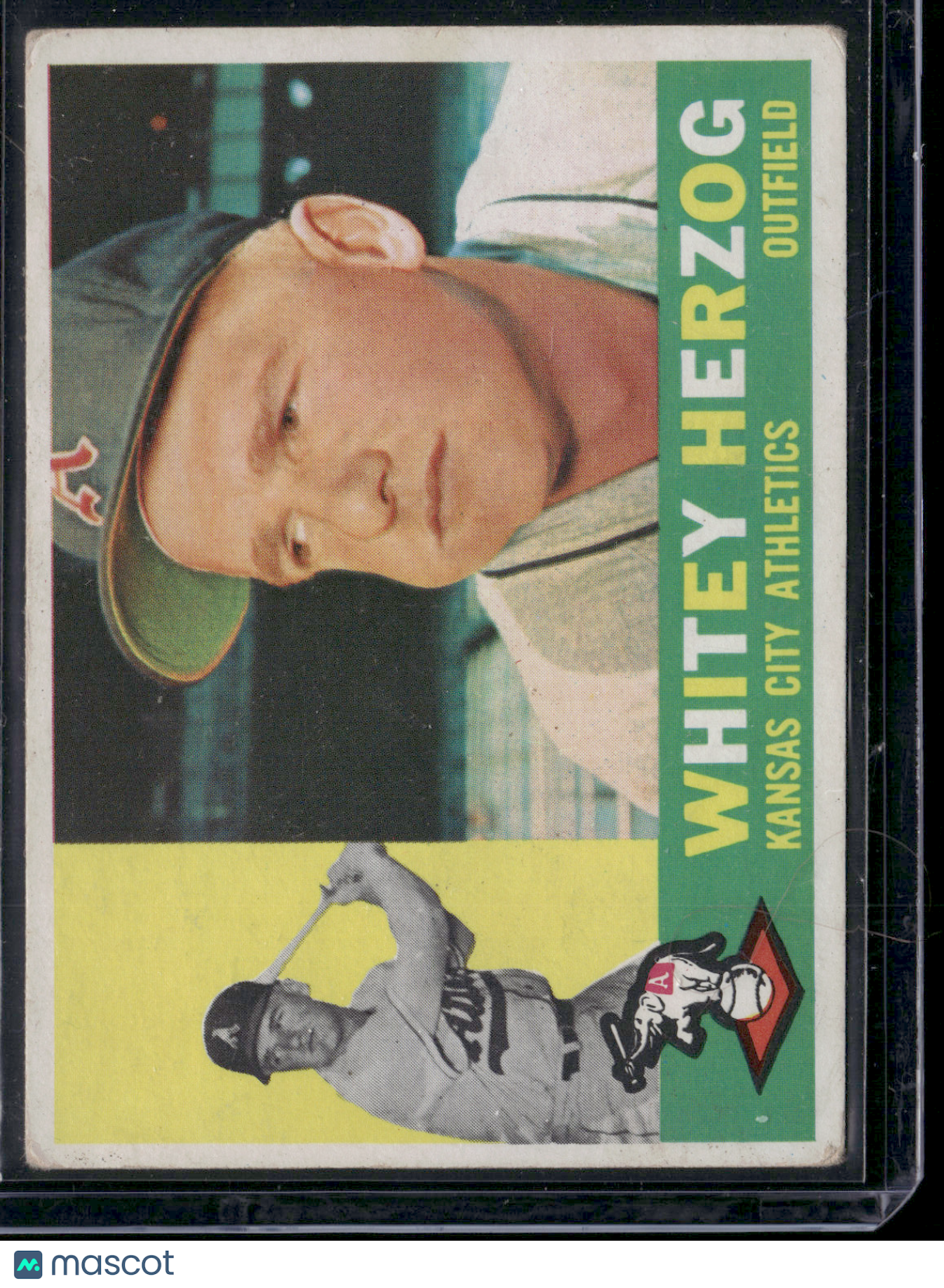 1960 Topps WHITEY HERZOG #92 Light Wrinkles (Good)
