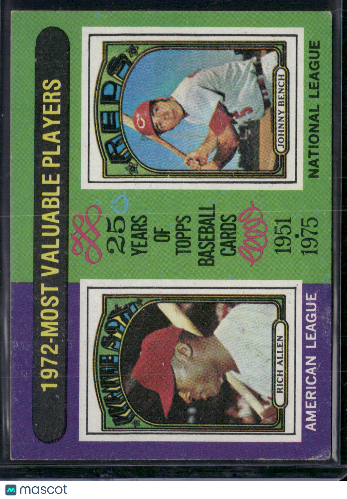 1975 Topps JOHNNY BENCH/RICH ALLEN #210 1972 MVP'S Surface Dents (VG)