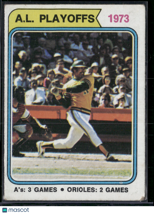 1974 Topps REGGIE JACKSON #470 1973 AL PLAYOFFS (VG)