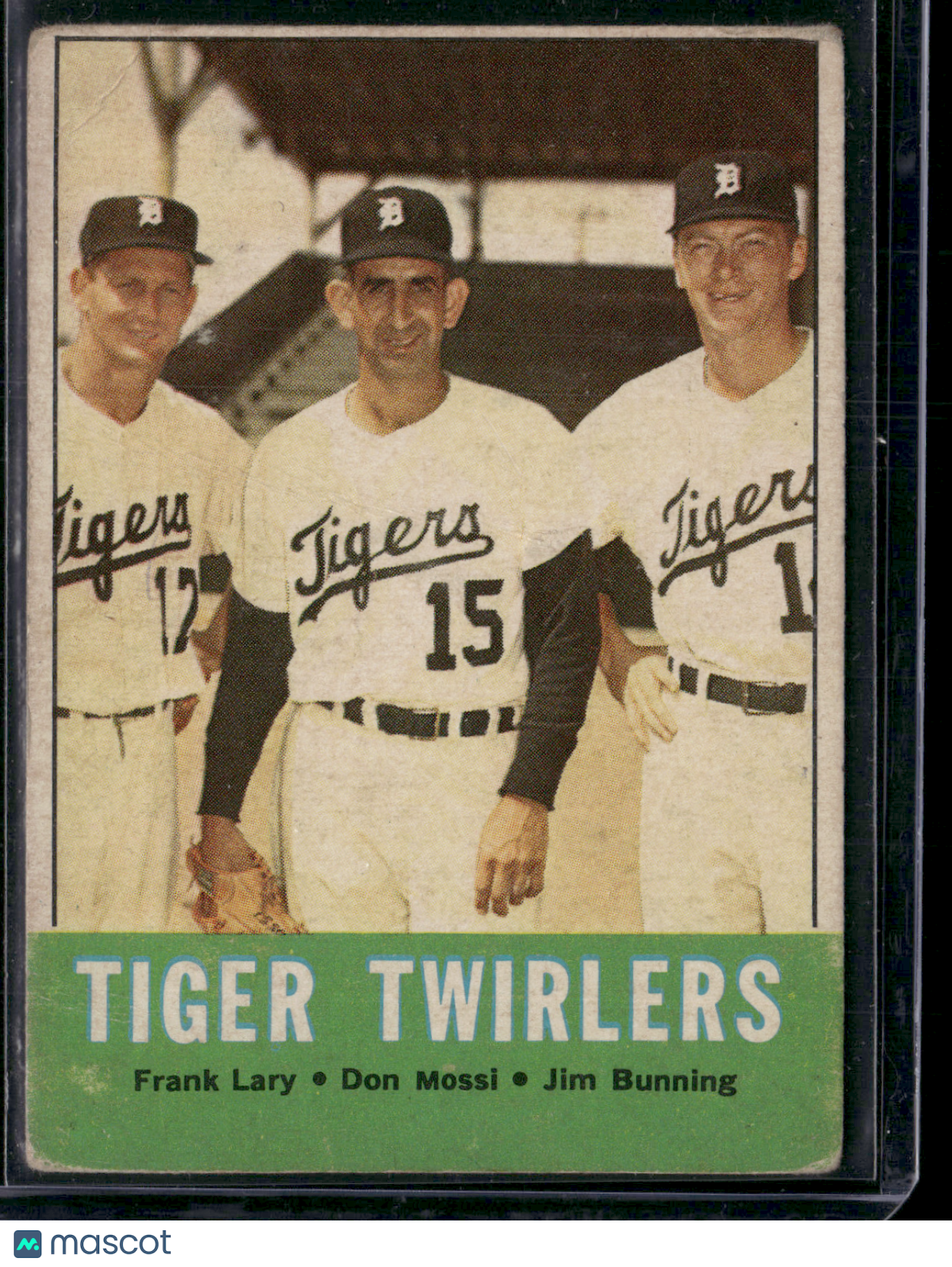1963 Topps FRANK LARY/DON MOSSI/JIM BUNNING #218 Tiger Twirlers
