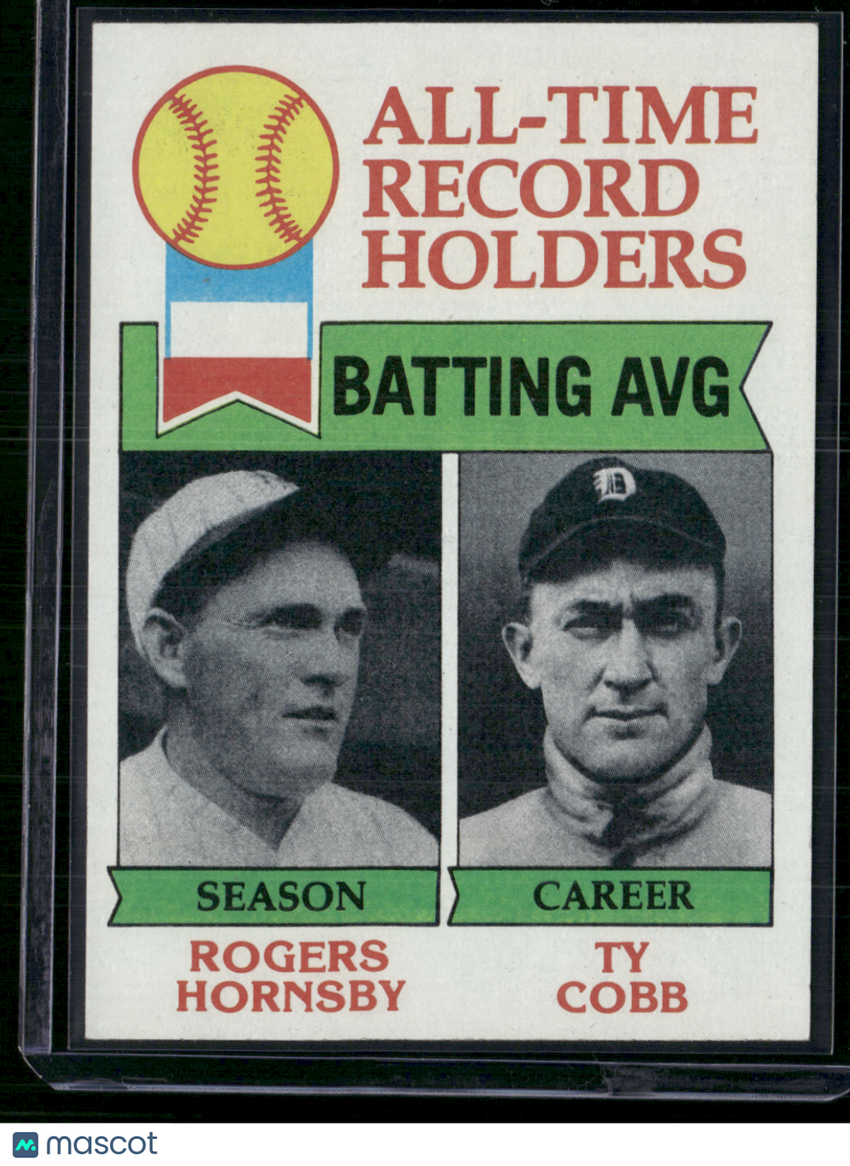 1979 Topps TY COBB/HORNSBY #414 All Time Record Holders Batting AVG (EX/MT-NM)