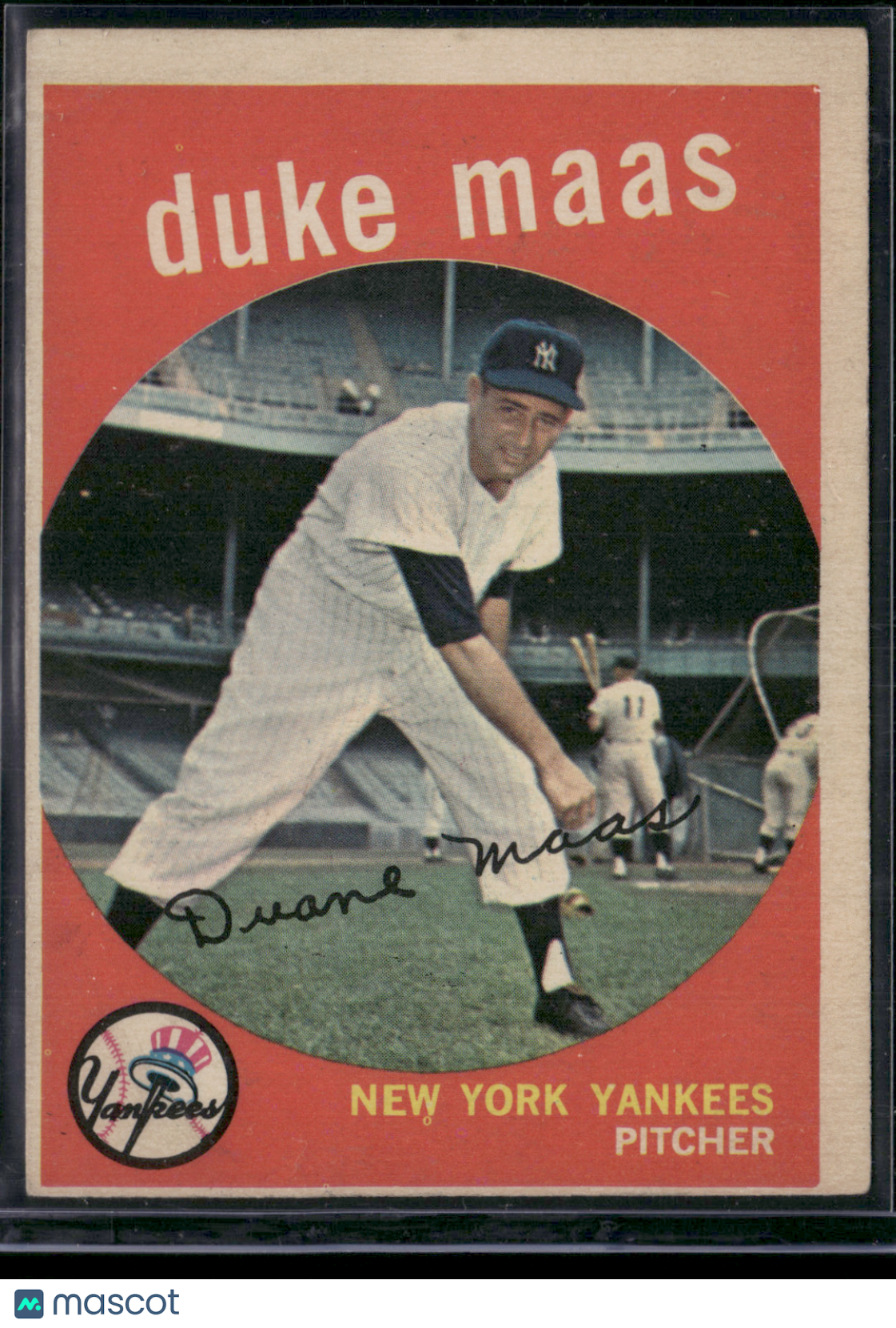 1959 Topps DUKE MAAS #167 Light Wrinkle (VG-VG/EX)