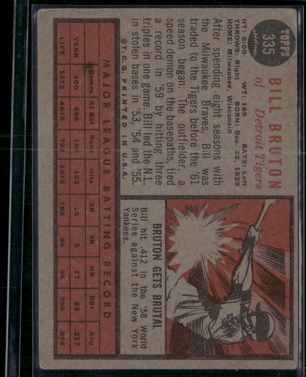 1962 BILL BRUTON #335