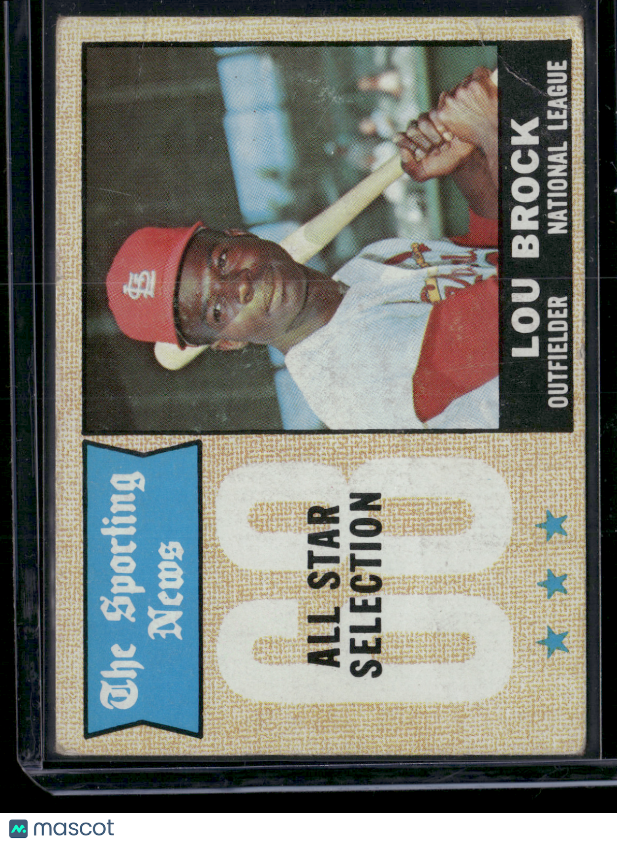 1968 Topps LOU BROCK #372 NL All Star creases Wrinkles