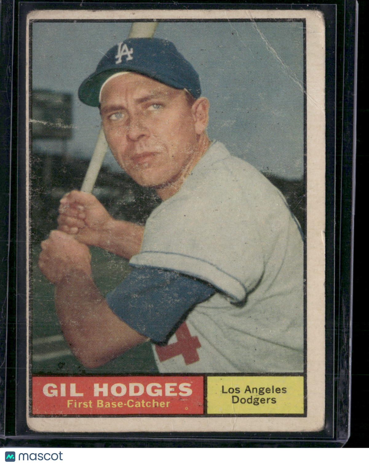 1961 Topps GIL HODGES #460 Toning Corner Crease (Good)