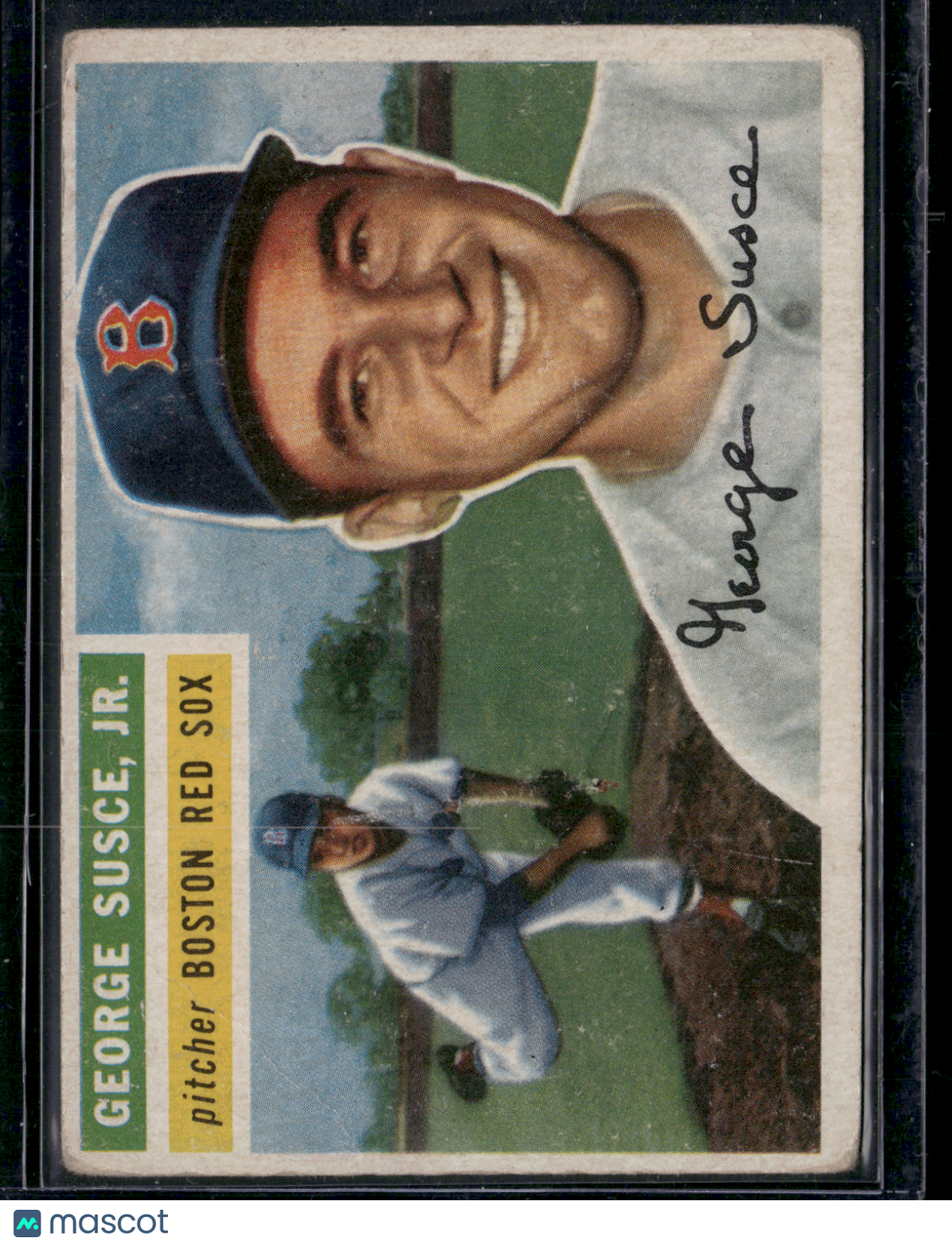1956 Topps GEORGE SUSCE JR #93 Pinholes