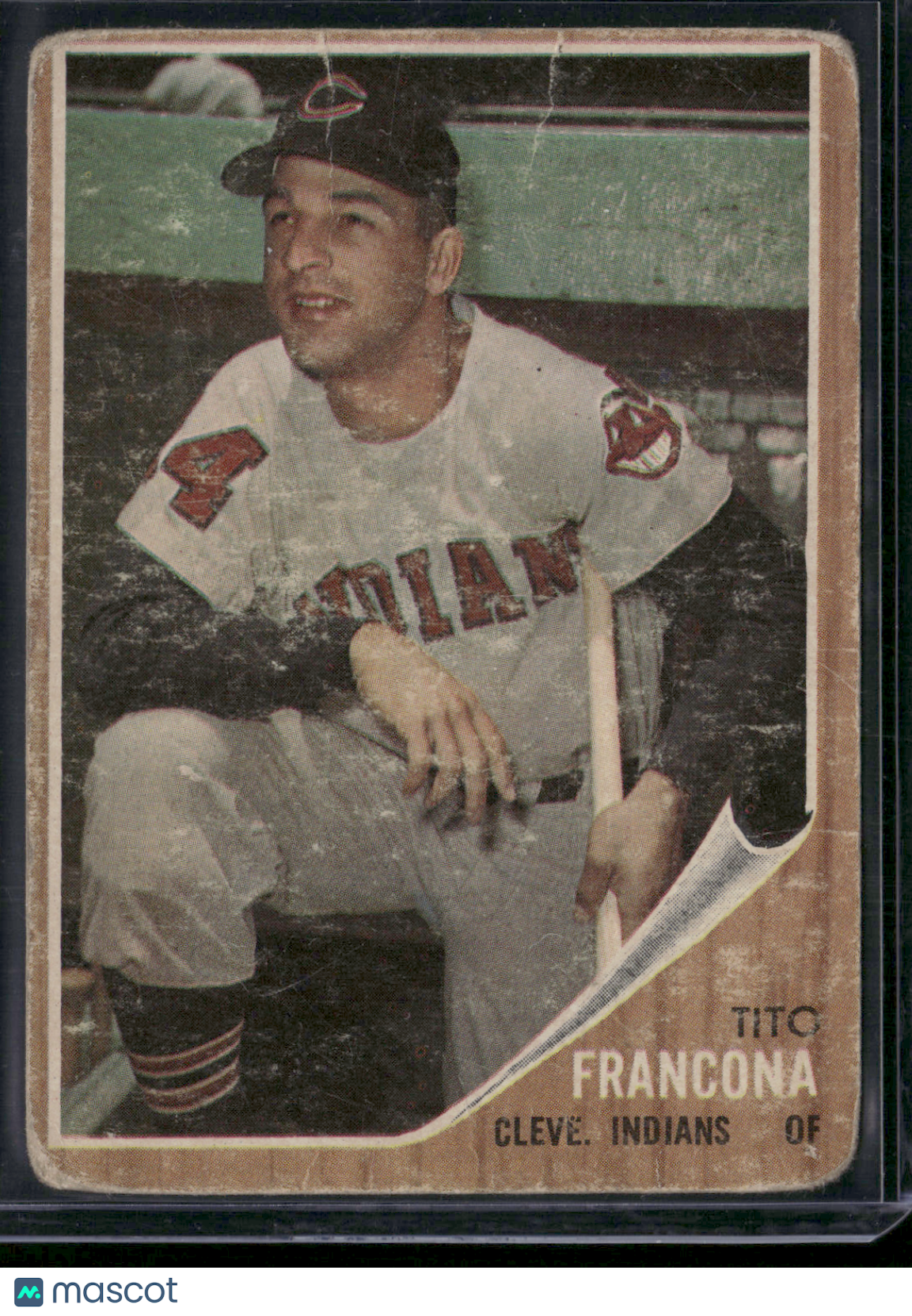 1962 Topps TITO FRANCONA #97 Toning Light Wrinkles (Good)