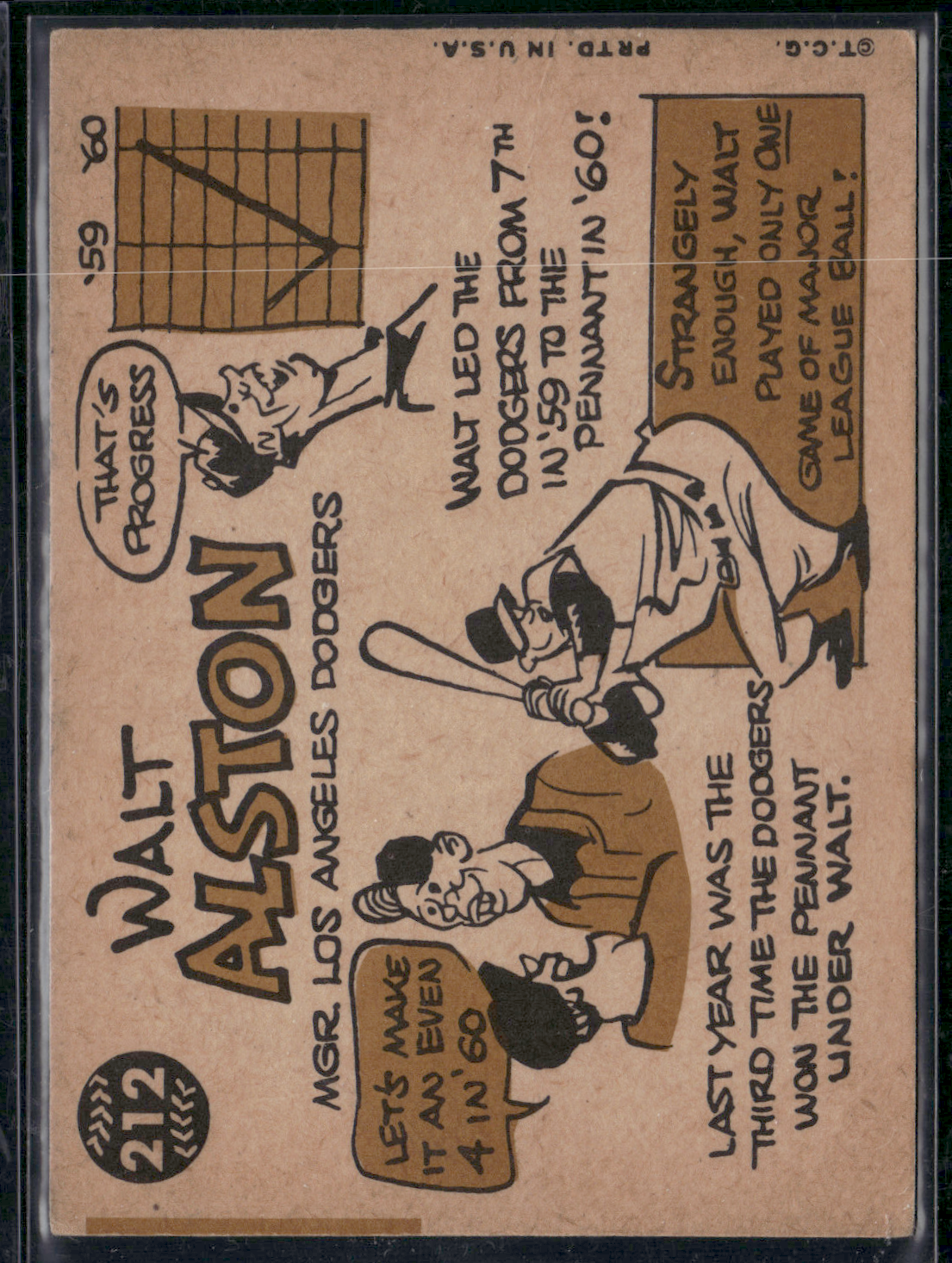 1960 Topps WALT ALSTON #212