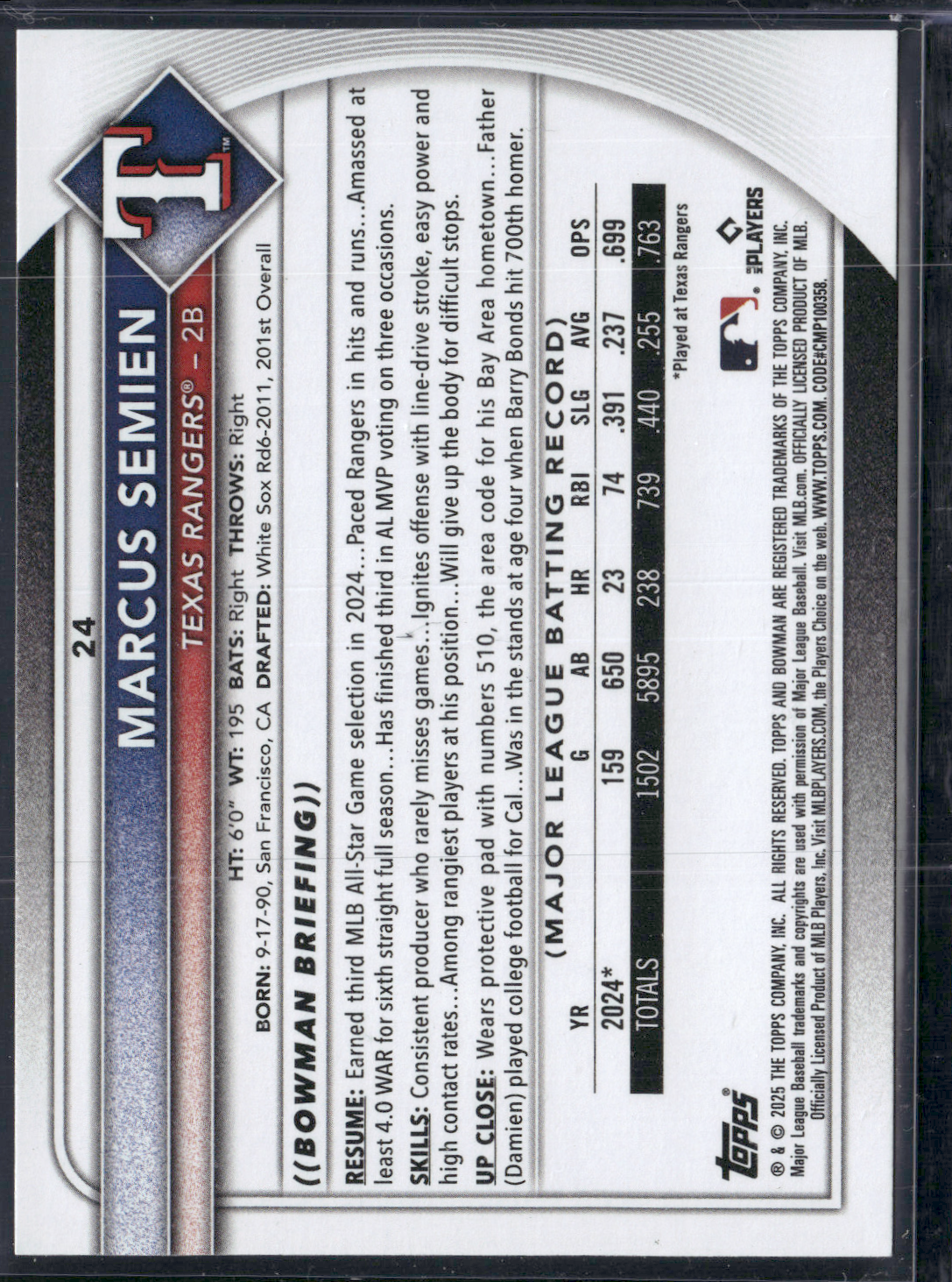2025 Bowman MARCUS SEMIEN #24