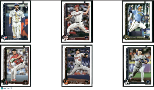 2025 Topps ROOKIES 6 ~ CARDLOT Luis De Los Santos/River Ryan (NM)