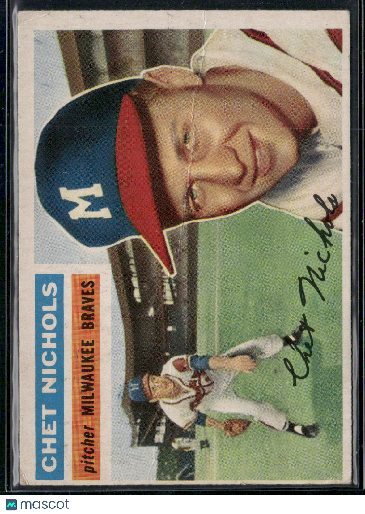1956 Topps CHET NICHOLS #278 Heavy Wrinkling Crease