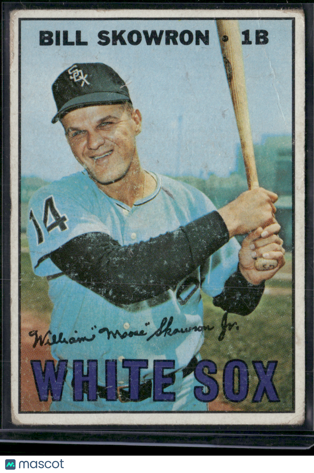 1967 Topps BILL "MOOSE" SKOWRON #357 Toning Light Wrinkles (VG)