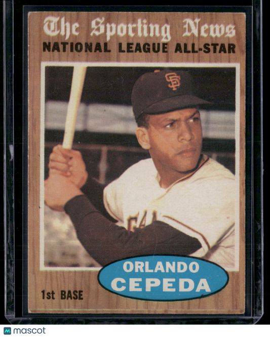 1962 Topps ORLANDO CEPEDA #390 NL ALL STAR