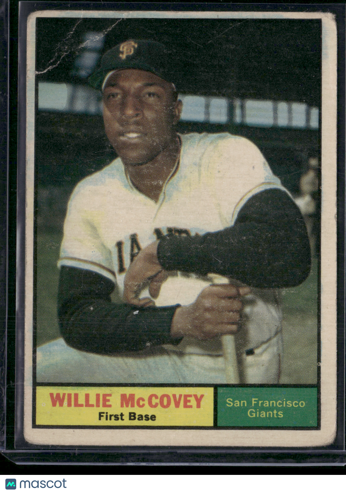 1961 Topps WILLIE MCCOVEY #517 Toning Wrinkle (VG)