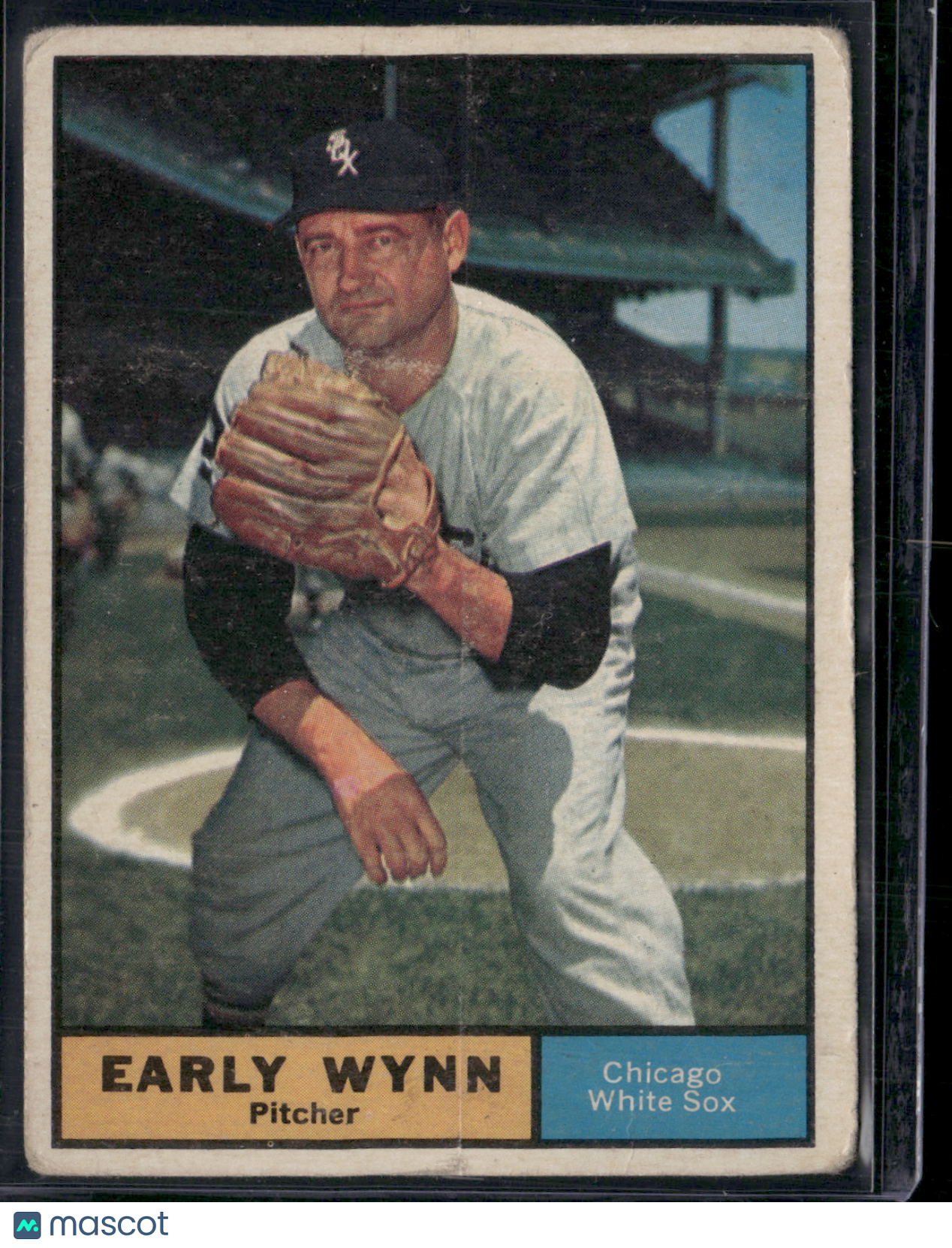 1961 Topps EARLY WYNN #455 Toning Print Line (VG)