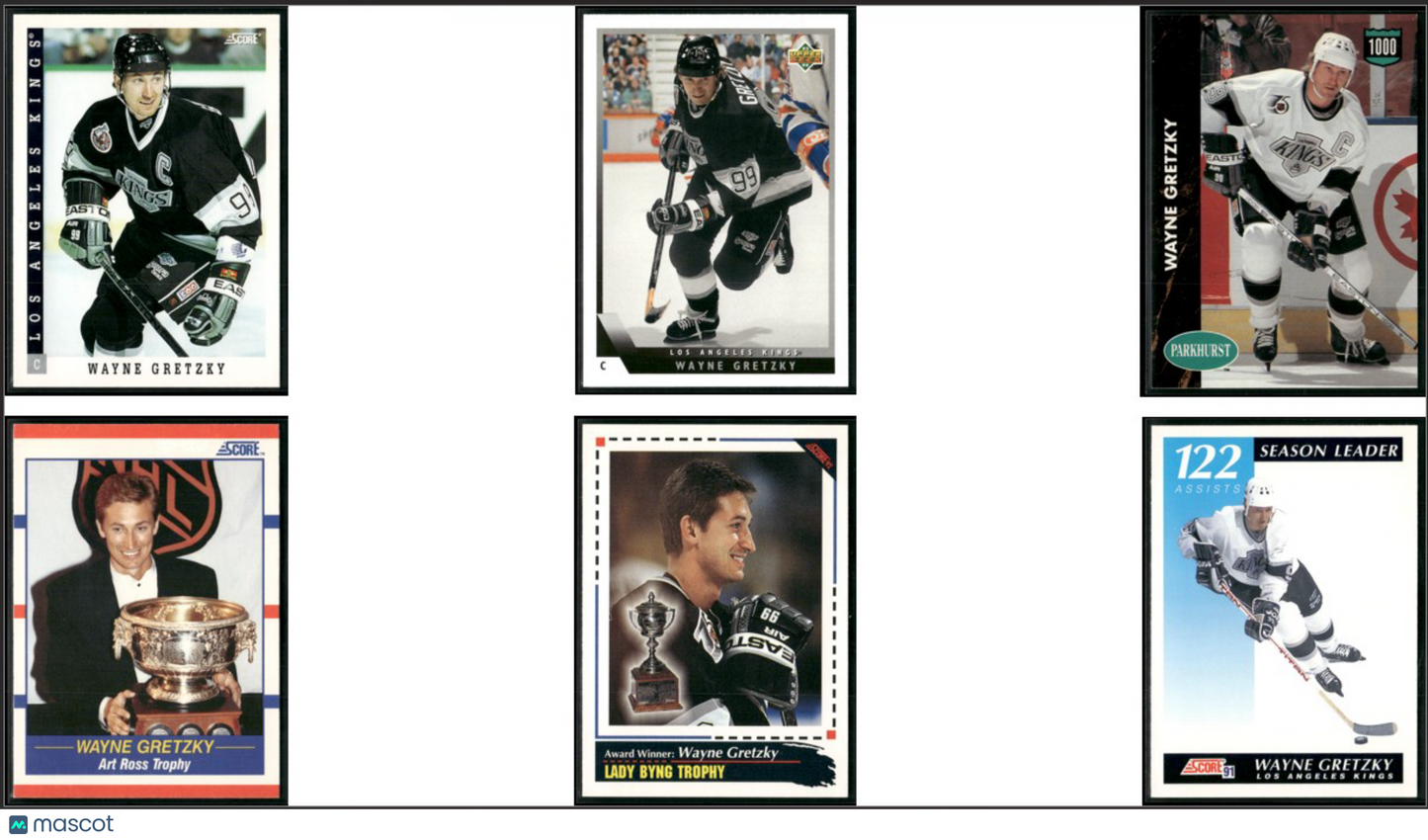 1990 WAYNE GRETZKY 6 - CARDLOT 91 Score 92 Score 90 Score 91 Parkhurst(EX-EX/MT)