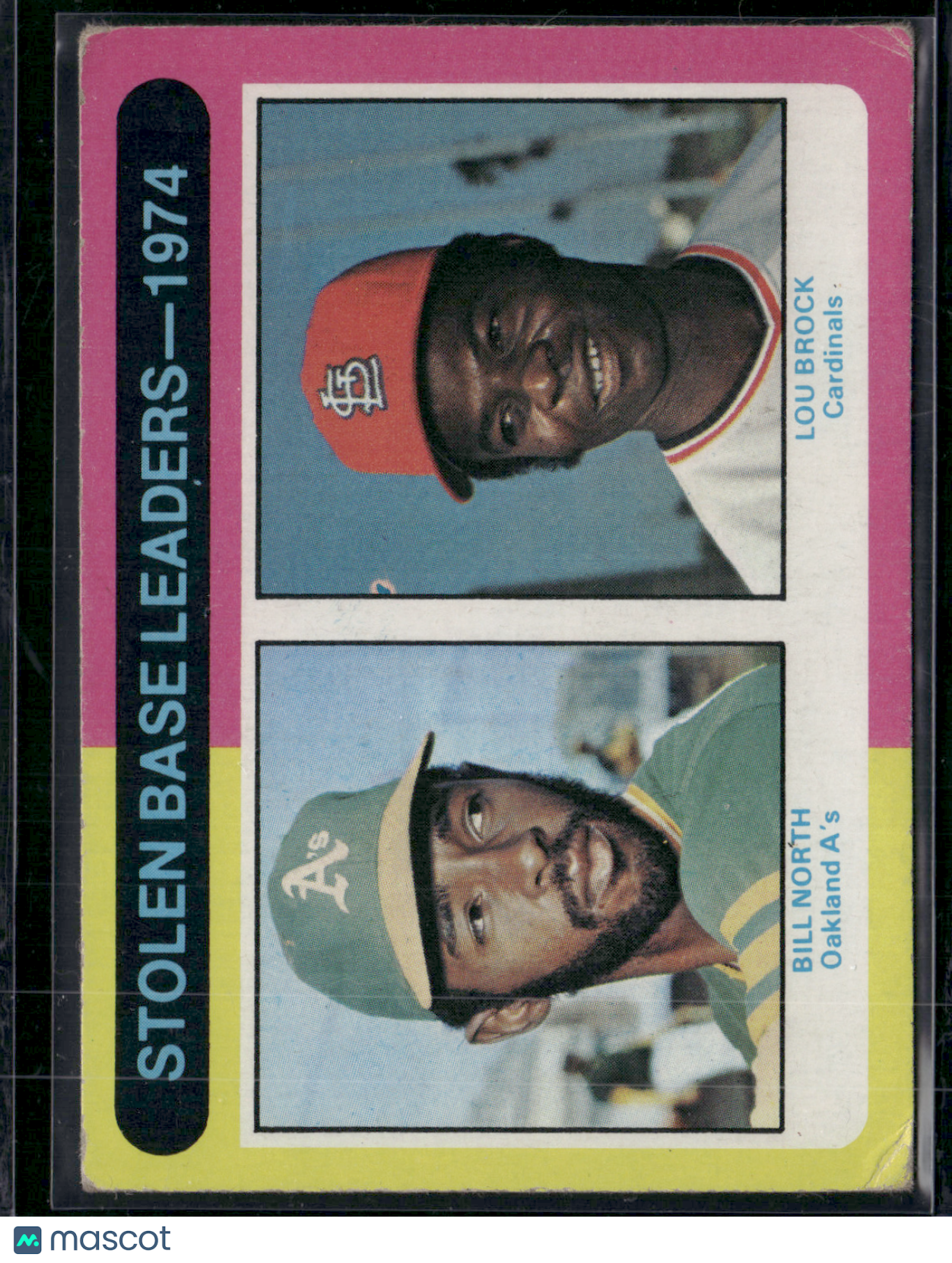 1975 Topps LOU BROCK/BILL NORTH #309 1974 Stolen Base Leaders (VG)