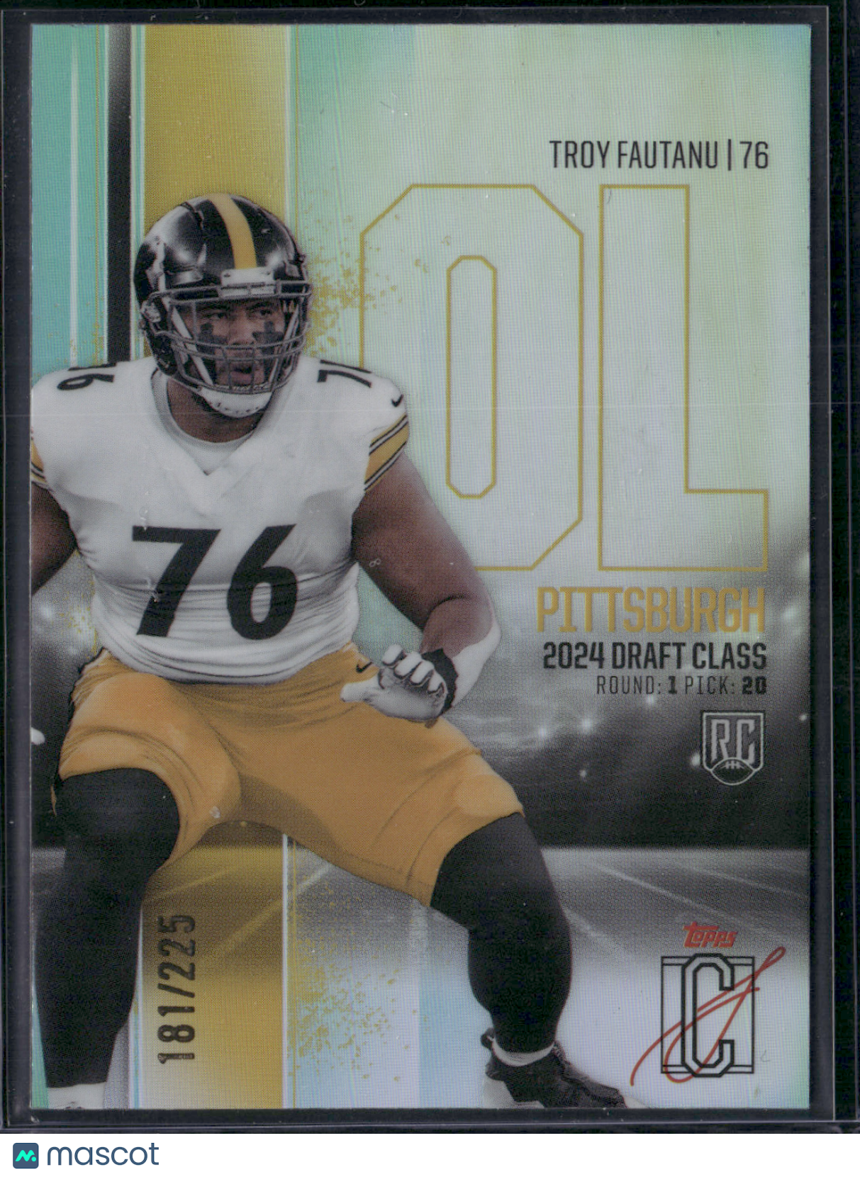 2024 Topps Signature Class TROY FAUTANU #RCV-113 TEAL CHROME Rookie Card 181/225