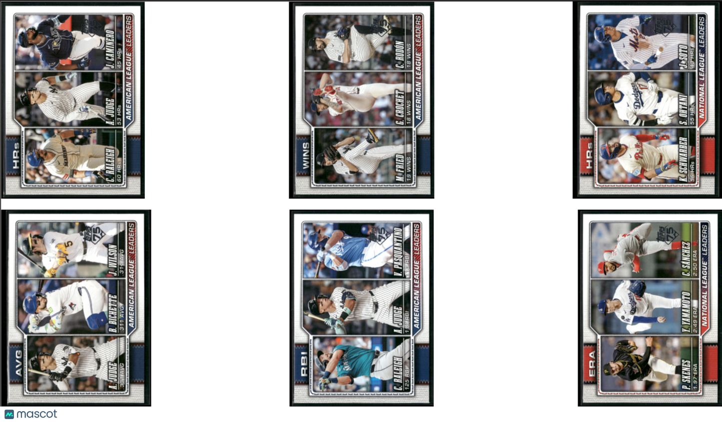 2026 Topps LEAGUE LEADERS 6 ~ CARDLOT Raleigh/Skenes (NM)