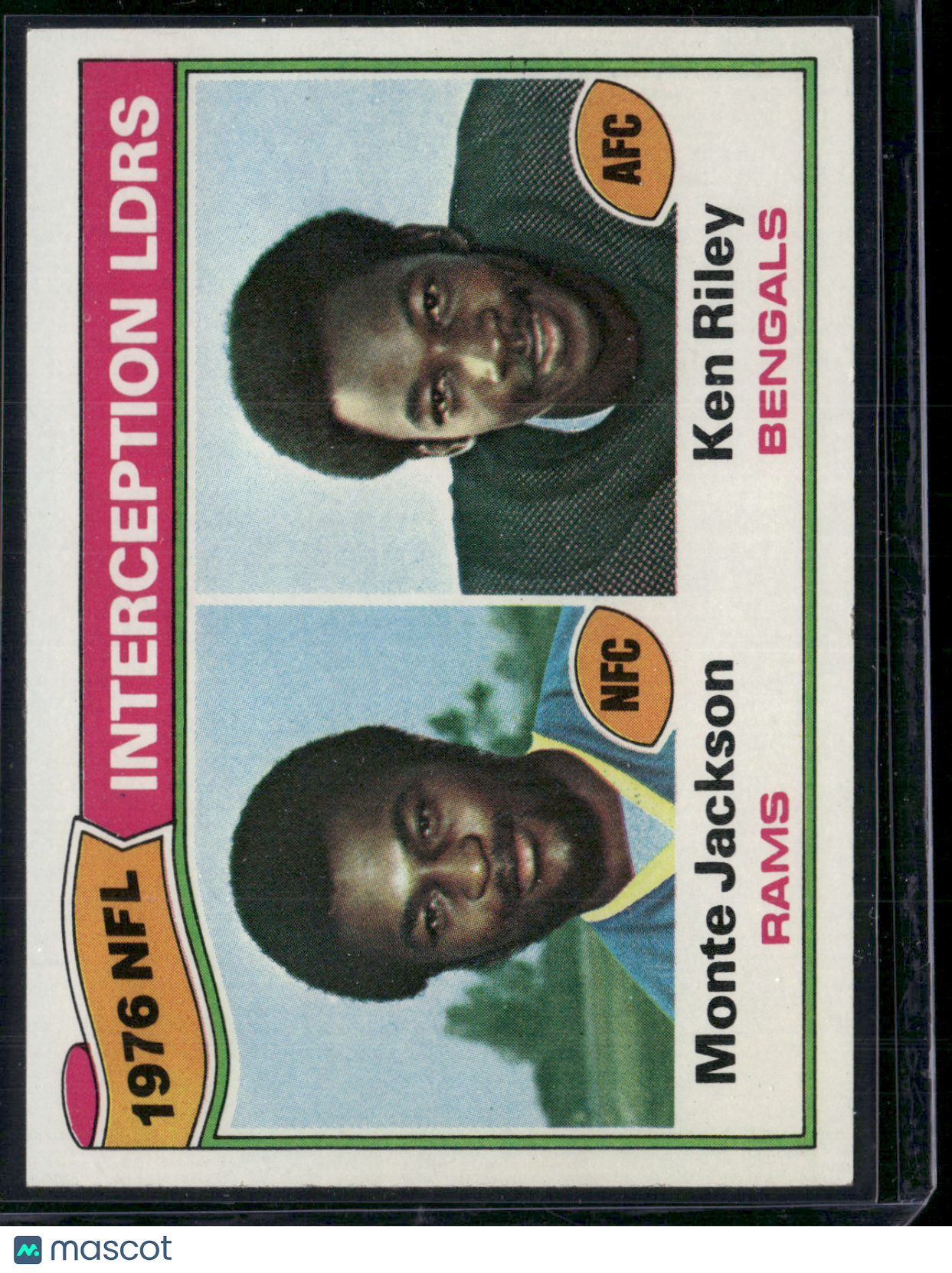 1977 Topps MONTE JACKSON/KEN RILEY #5 1976 NFL Interception Leaders (EX/MT)