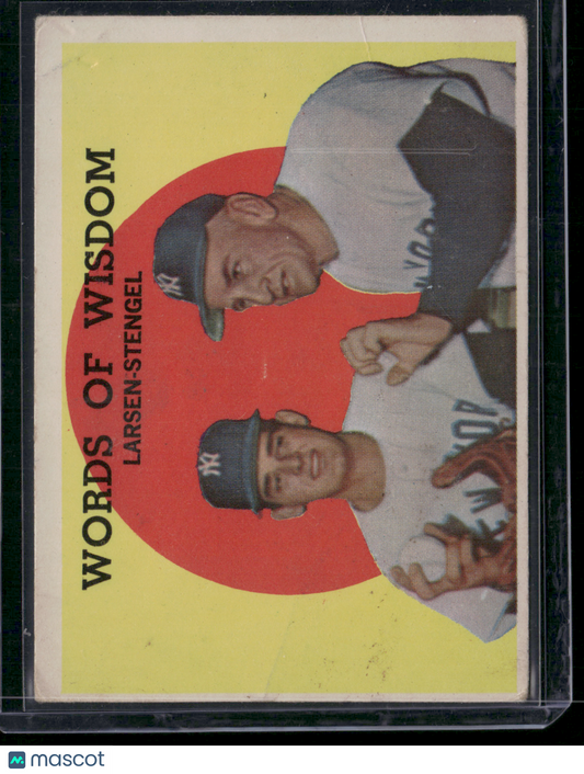 1959 Topps WORDS OF WISDOM #383 - DON LARSEN/CASEY STENGEL