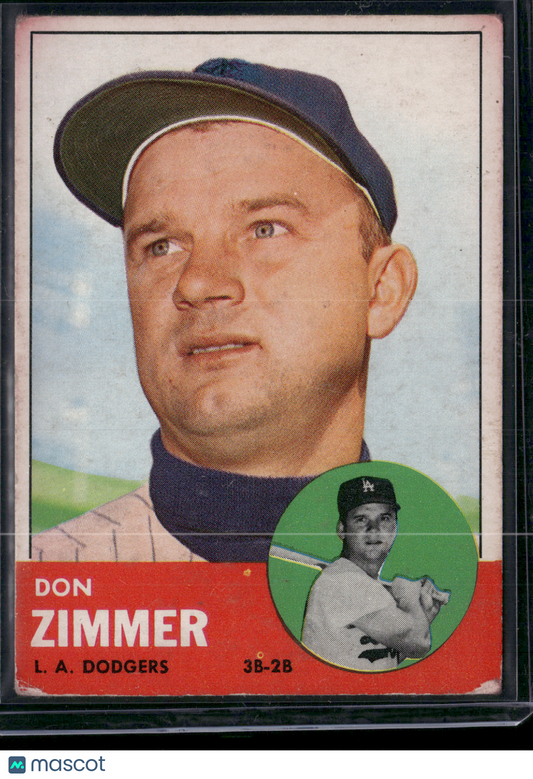 1963 Topps DON ZIMMER #439 Staining on Top Corners (VG)