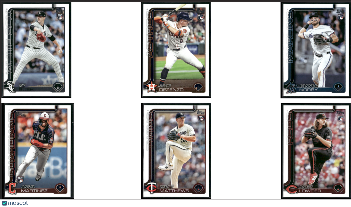 2025 Topps ROOKIES 6 ~ CARDLOT Ky Bush/Rhett Lowder (NM)