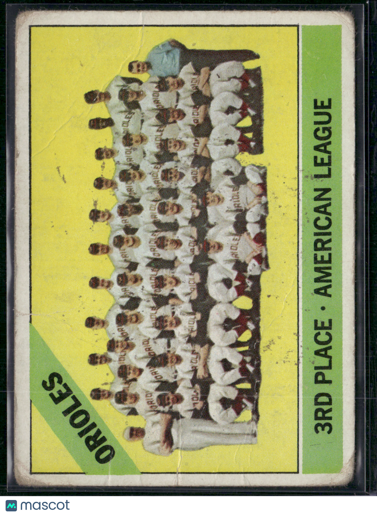 1966 Topps BALTIMORE ORIOLES #348 Wax Stain Wrinkles (Good)