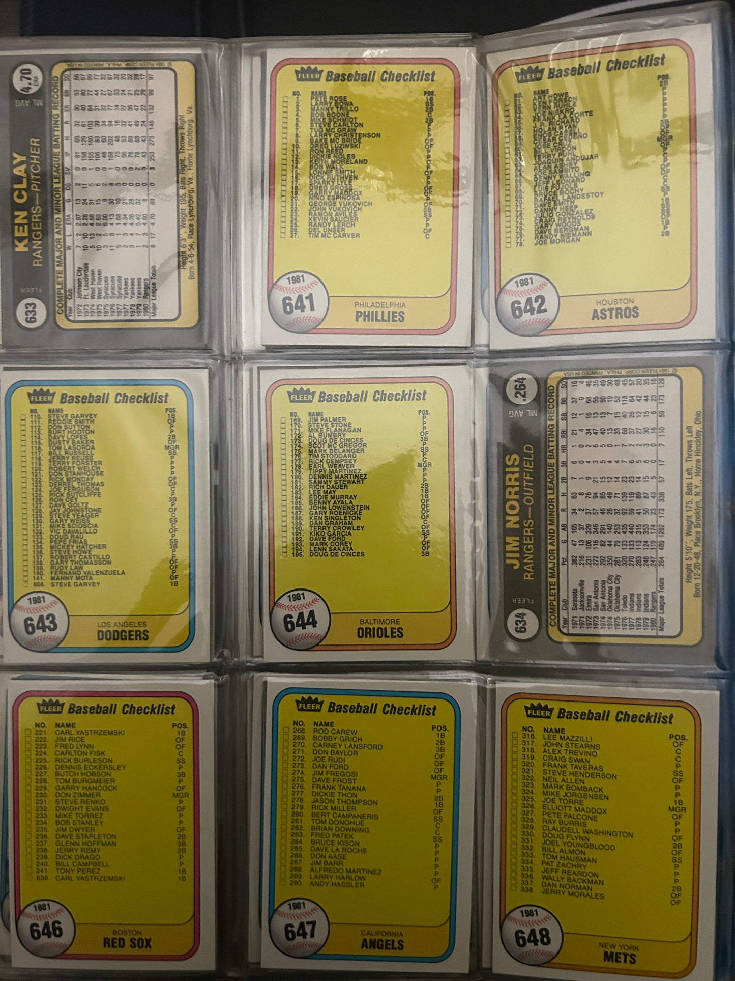 1981 Fleer NEAR COMPLETE SET 632/660 (EX-NM)